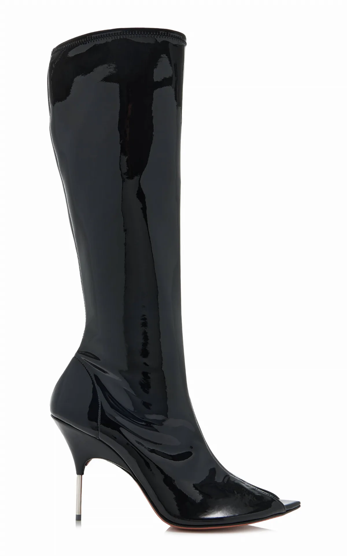 Bruna Latex Knee Boots by Amina Muaddi
