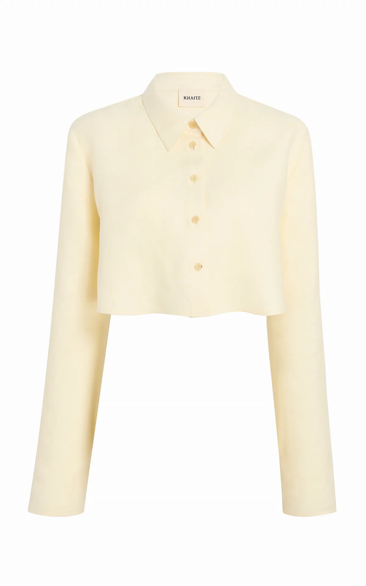 Fritz Cropped Linen Shirt by Khaite