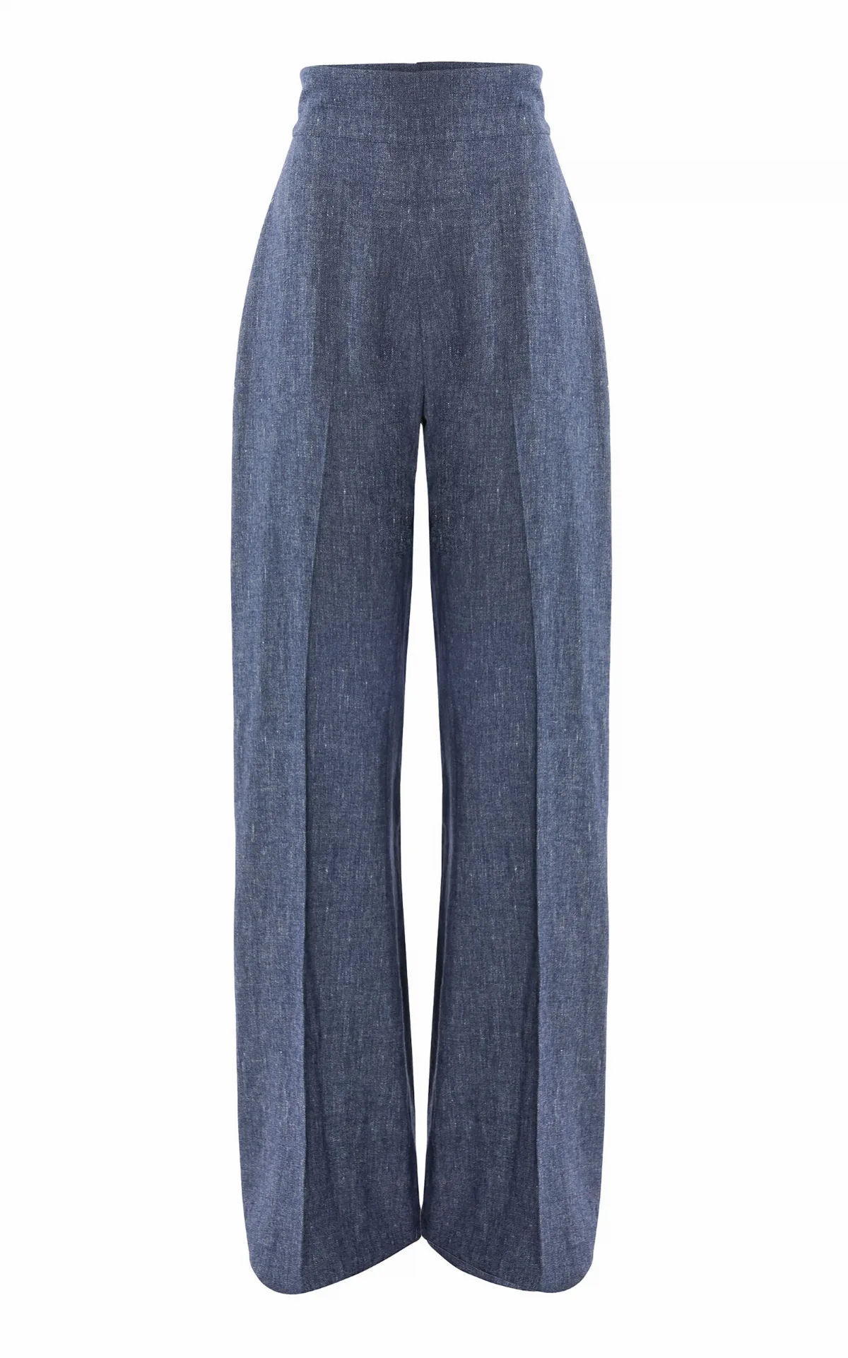 High-Rise Linen-Cashmere Blend Wide-Leg Pants by Carolina Herrera