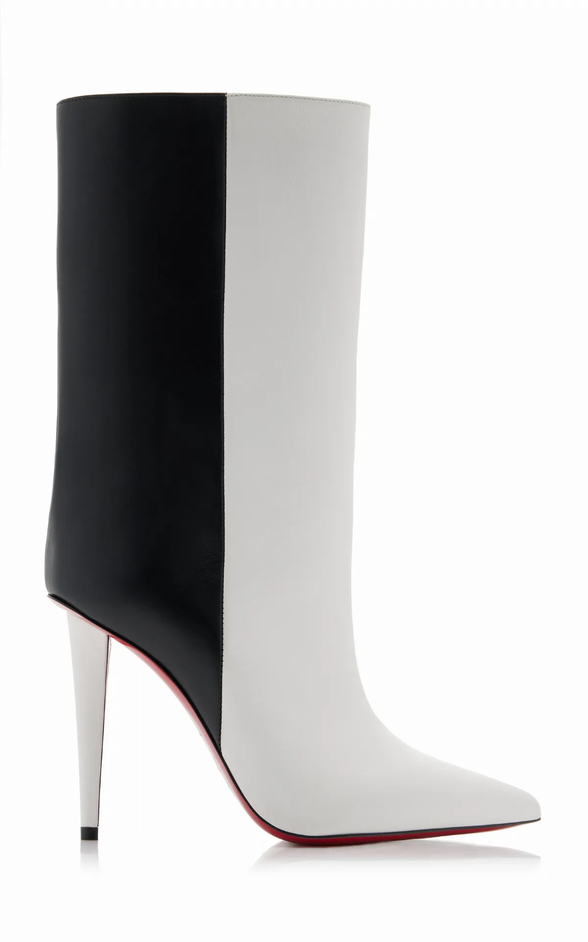 Astrilarge 100mm Two-Tone Leather Ankle Boots by Christian Louboutin