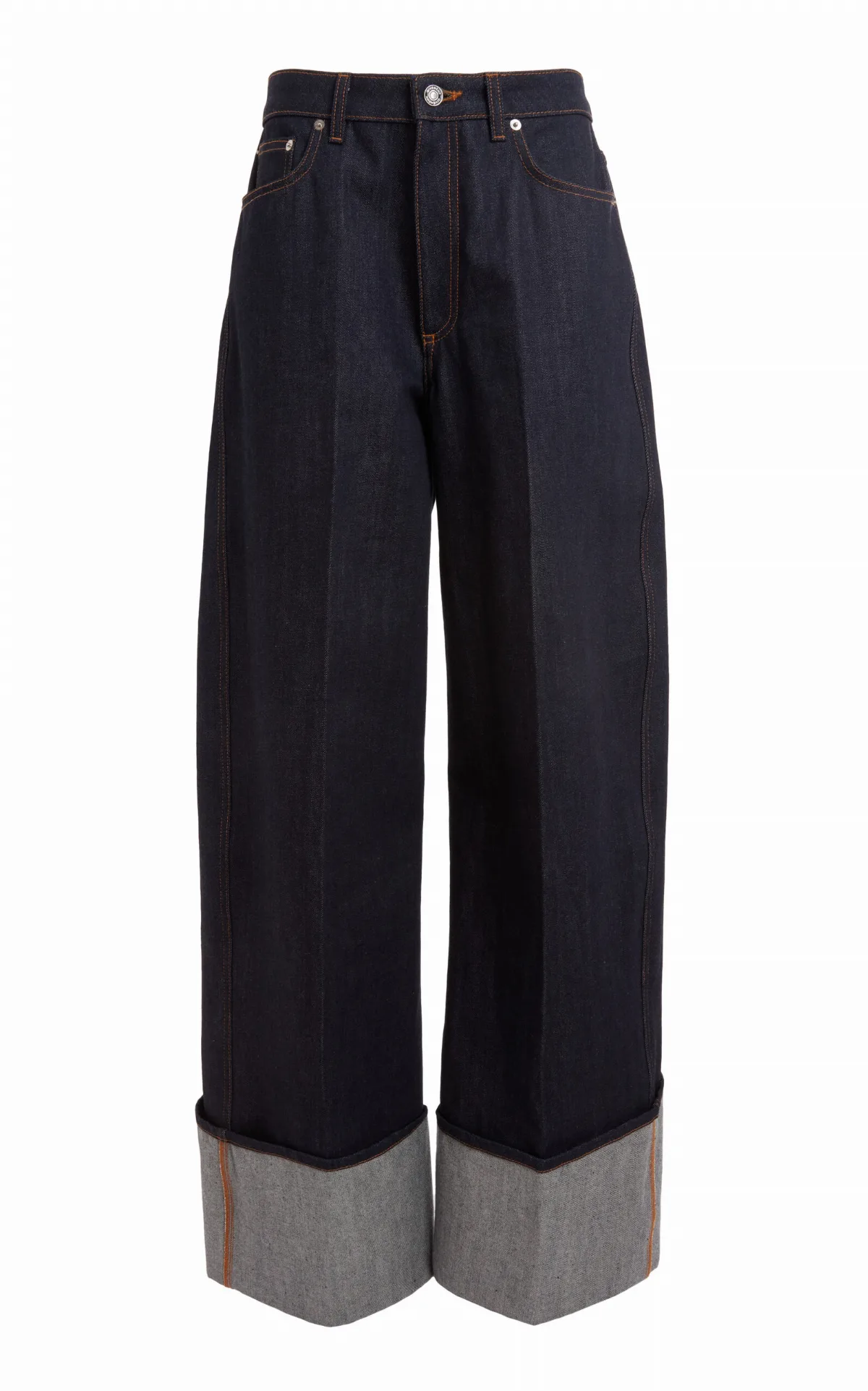 Cuffed Raw-Denim Wide-Leg Jeans by Givenchy