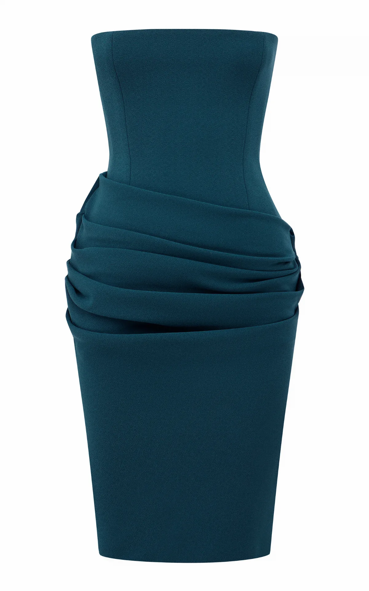 Strapless Longline Draped Dress in Stretch Crepe by Alex Perry