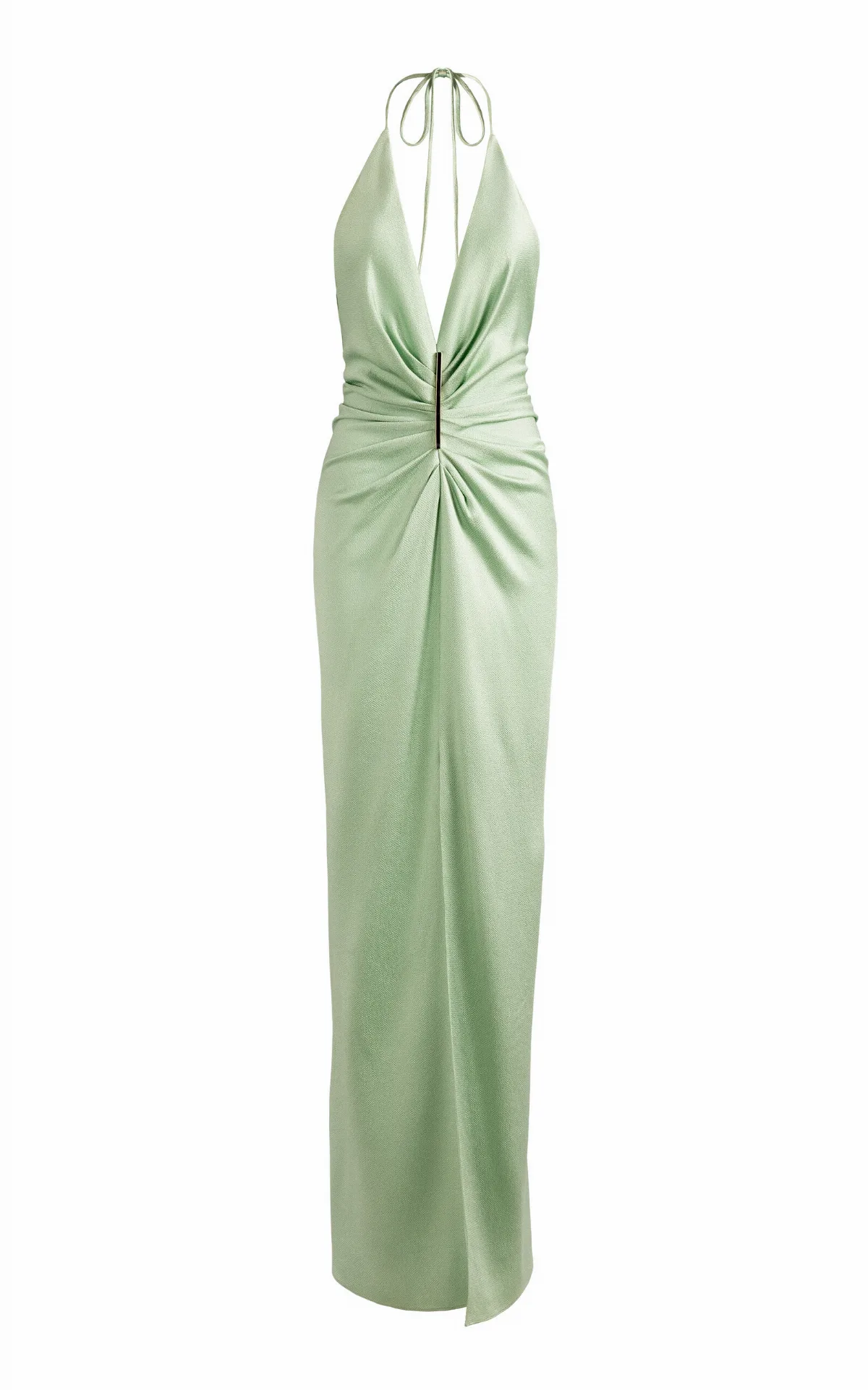Jenifer Draped Satin Maxi Halter Dress
