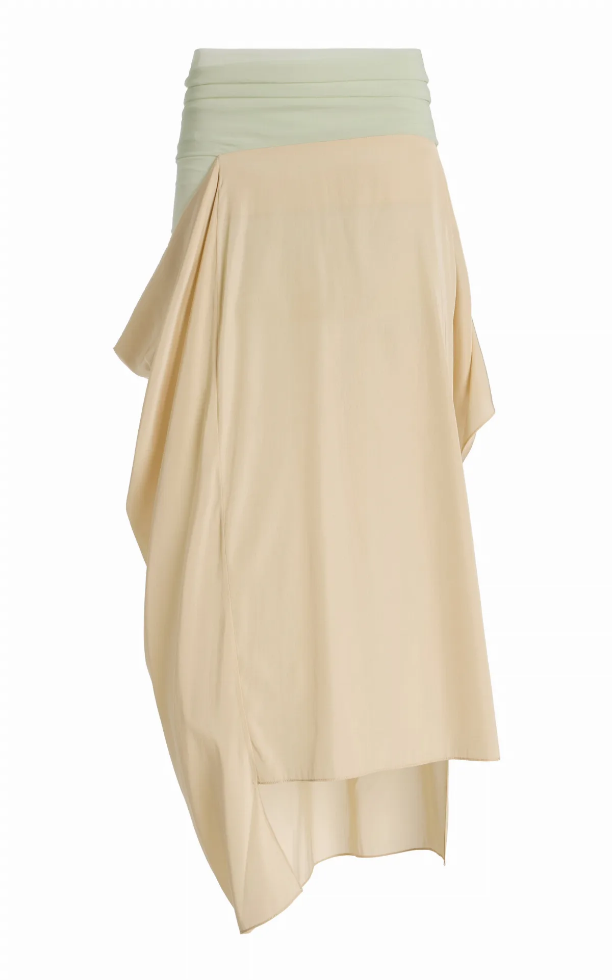 Stocking-Waist Draped Midi Skirt by COLLEEN ALLEN
