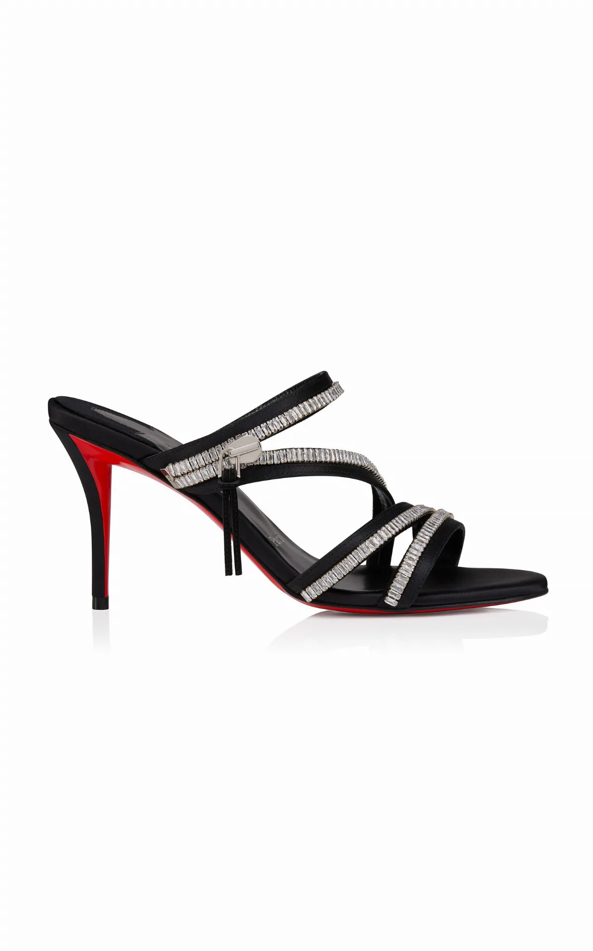 Meryl 80mm Crystal Crepe-Satin Sandals by Christian Louboutin
