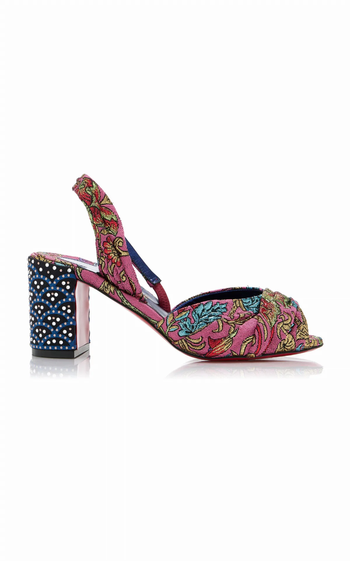 Cordelia 70 Jacquard Florea Slingback Sandals by Christian Louboutin