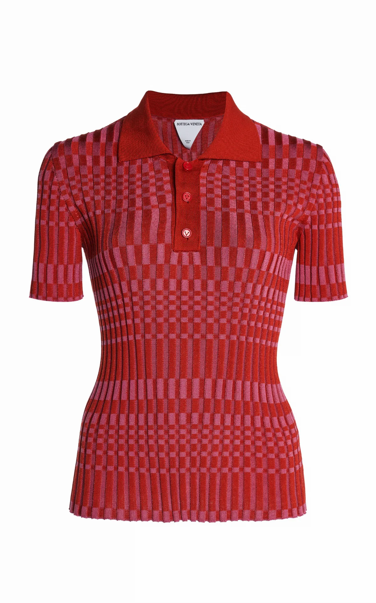 Check Polo Top by Bottega Veneta