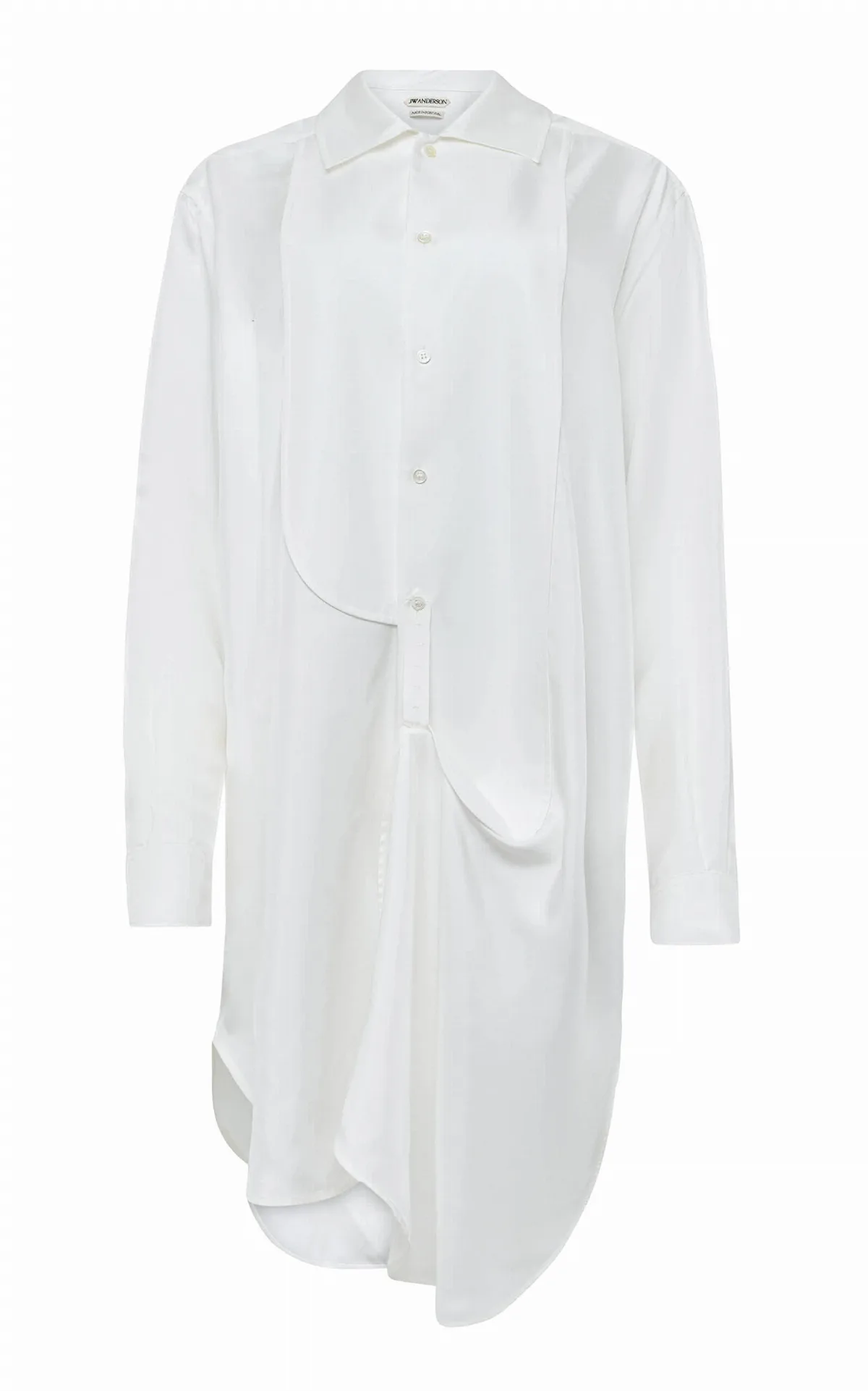 Tuxedo Draped Silk Midi Dress by JW Anderson