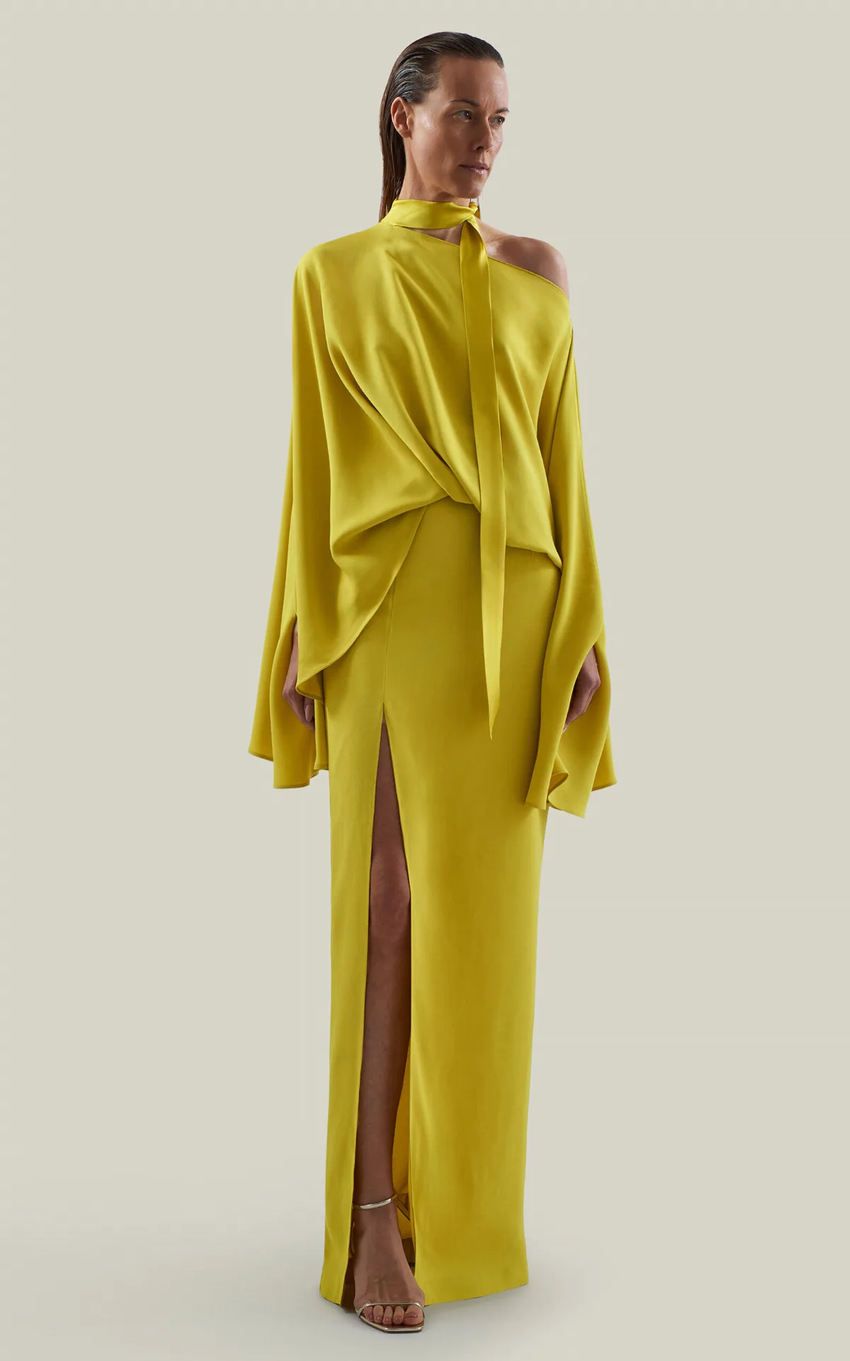 Brooks Crepe Cady Blouson Maxi Dress by Taller Marmo