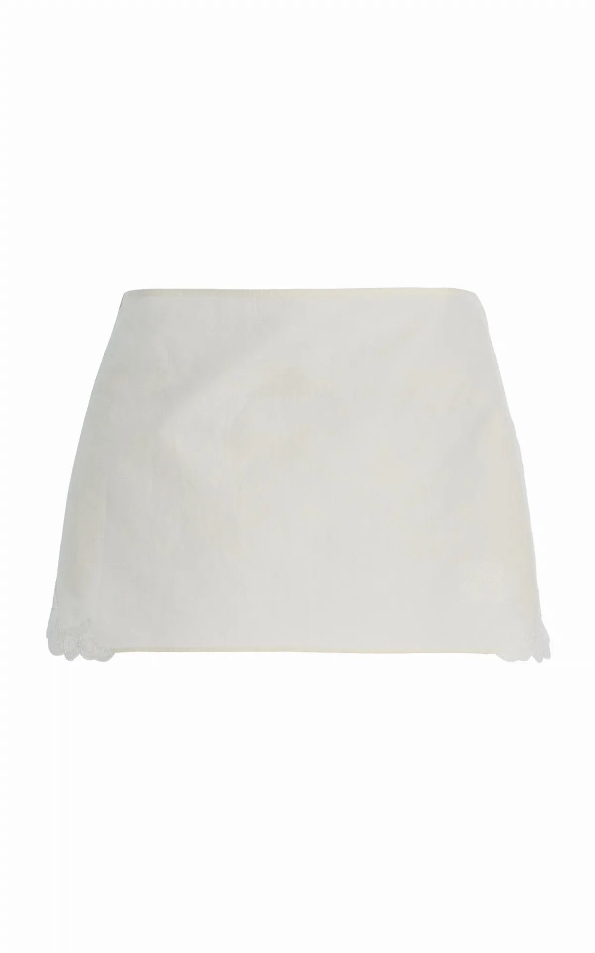 Lace-Detailed Linen-Cotton Mini Skirt by Miu Miu