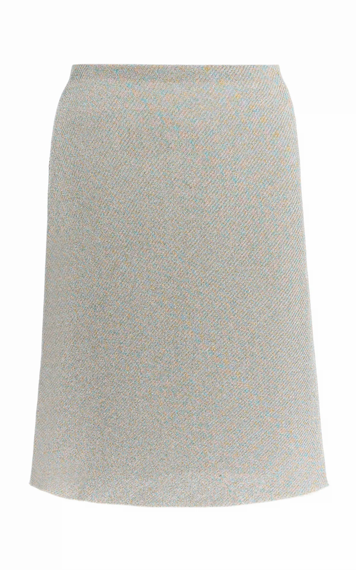 Lamé Ribbed-Knit Midi Skirt by Miu Miu