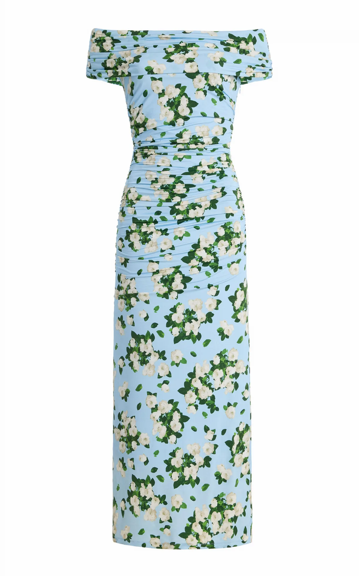 Floral Jersey Gathered Midi Dress by Carolina Herrera