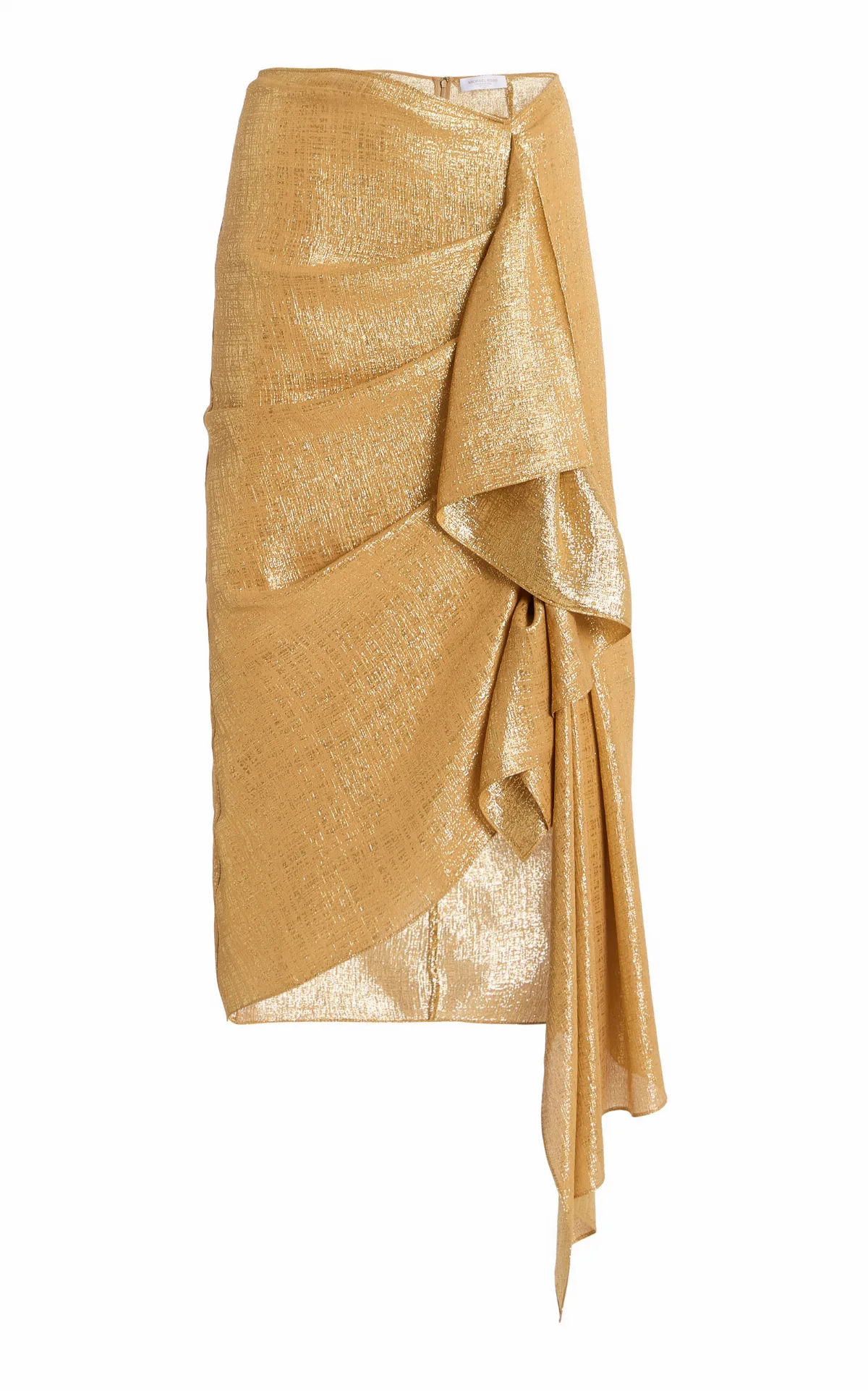 Asymmetric Georgette Lamé Midi Skirt by Michael Kors Collection