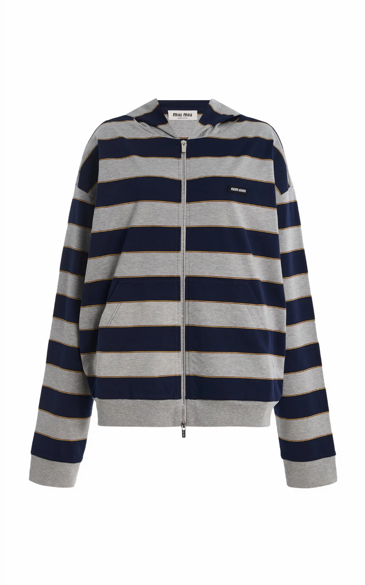 Striped Cotton Hoodie by Miu Miu