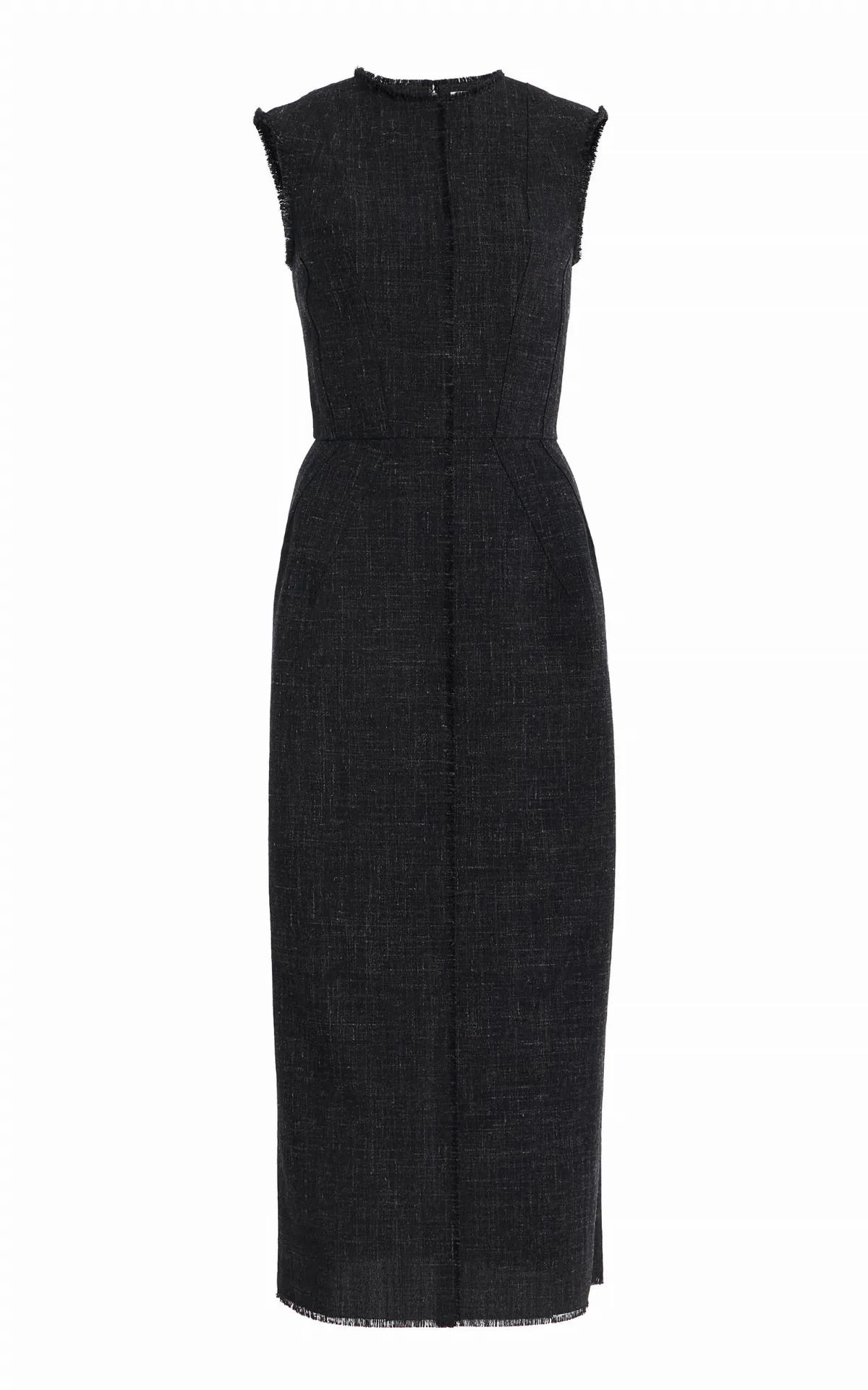 Seamed Wool-Linen Midi Dress by Michael Kors Collection