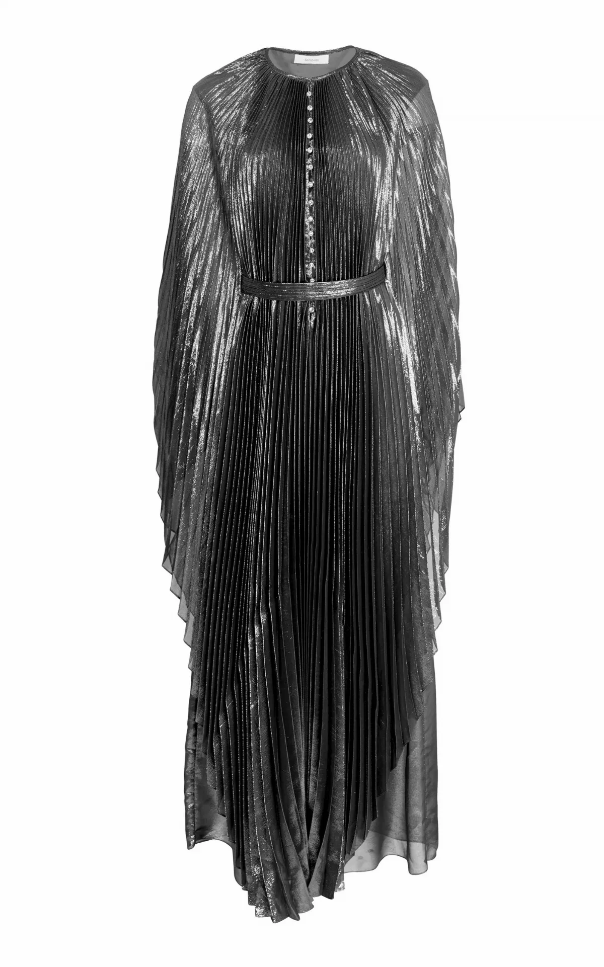 Pleated Lamé Caftan Dress by SemSem