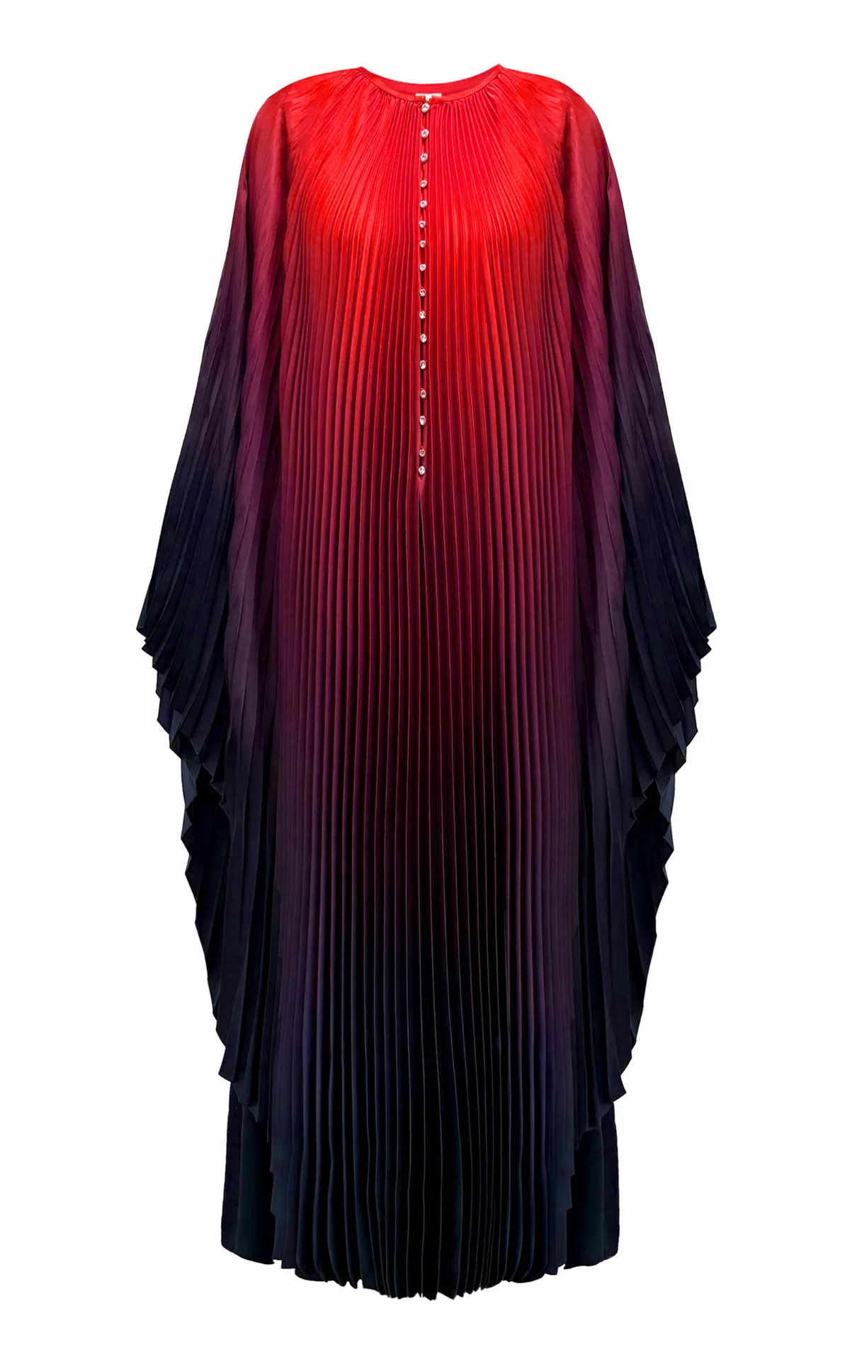 Ombré-Printed Plissé Caftan Dress by SemSem