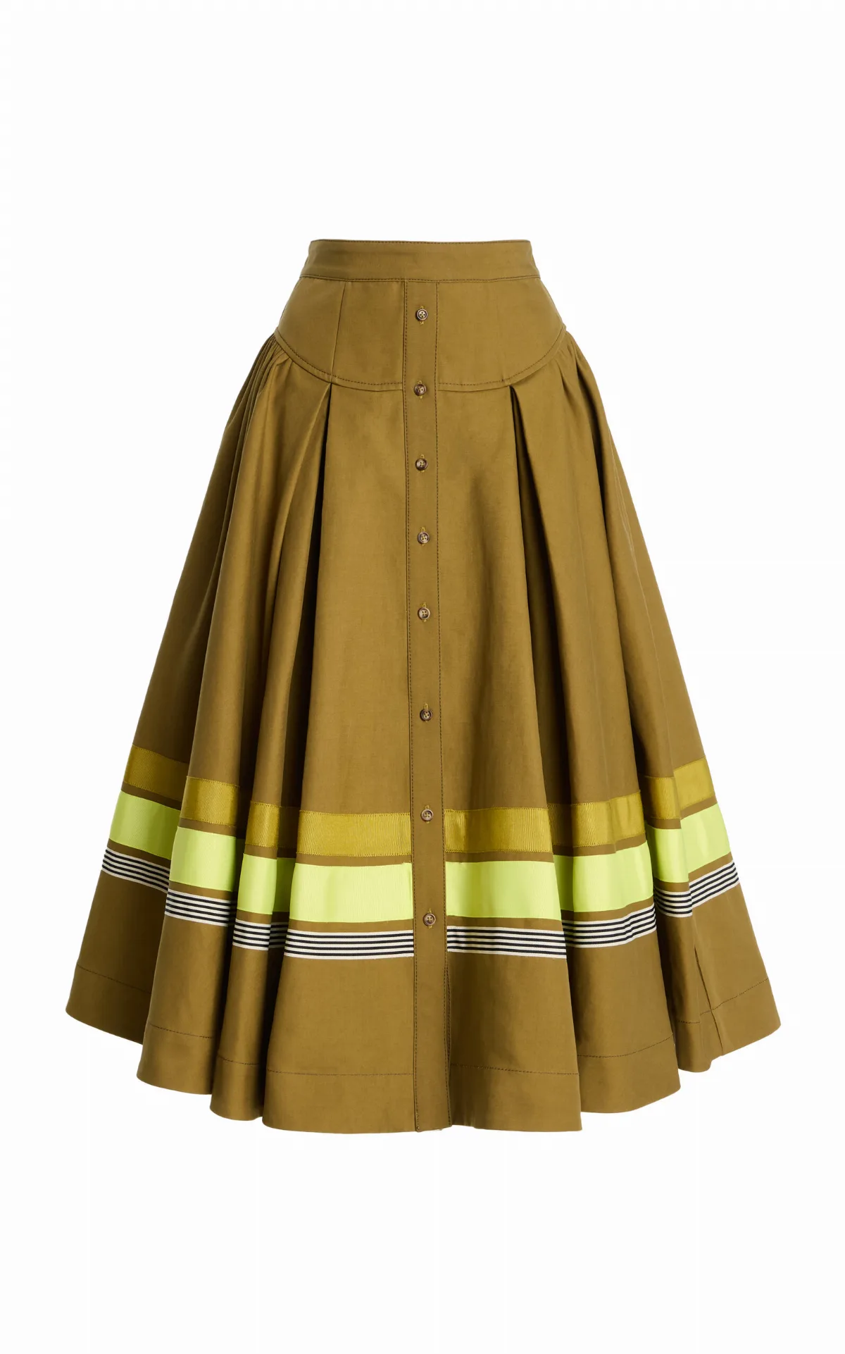 Embroidered Cotton Midi Skirt by Christopher John Rogers