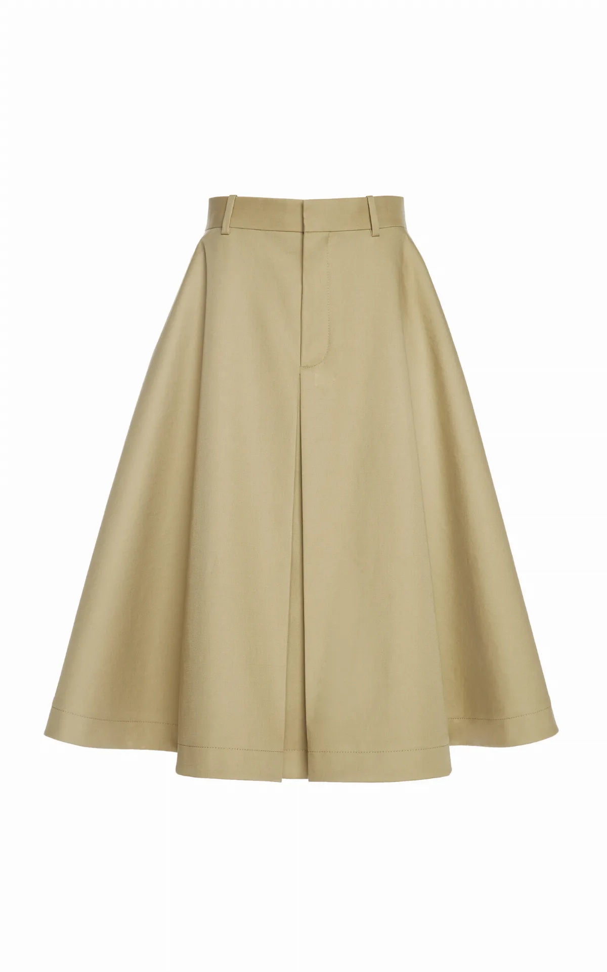 Fine Compact Cotton-Twill A-Line Skirt by Bottega Veneta