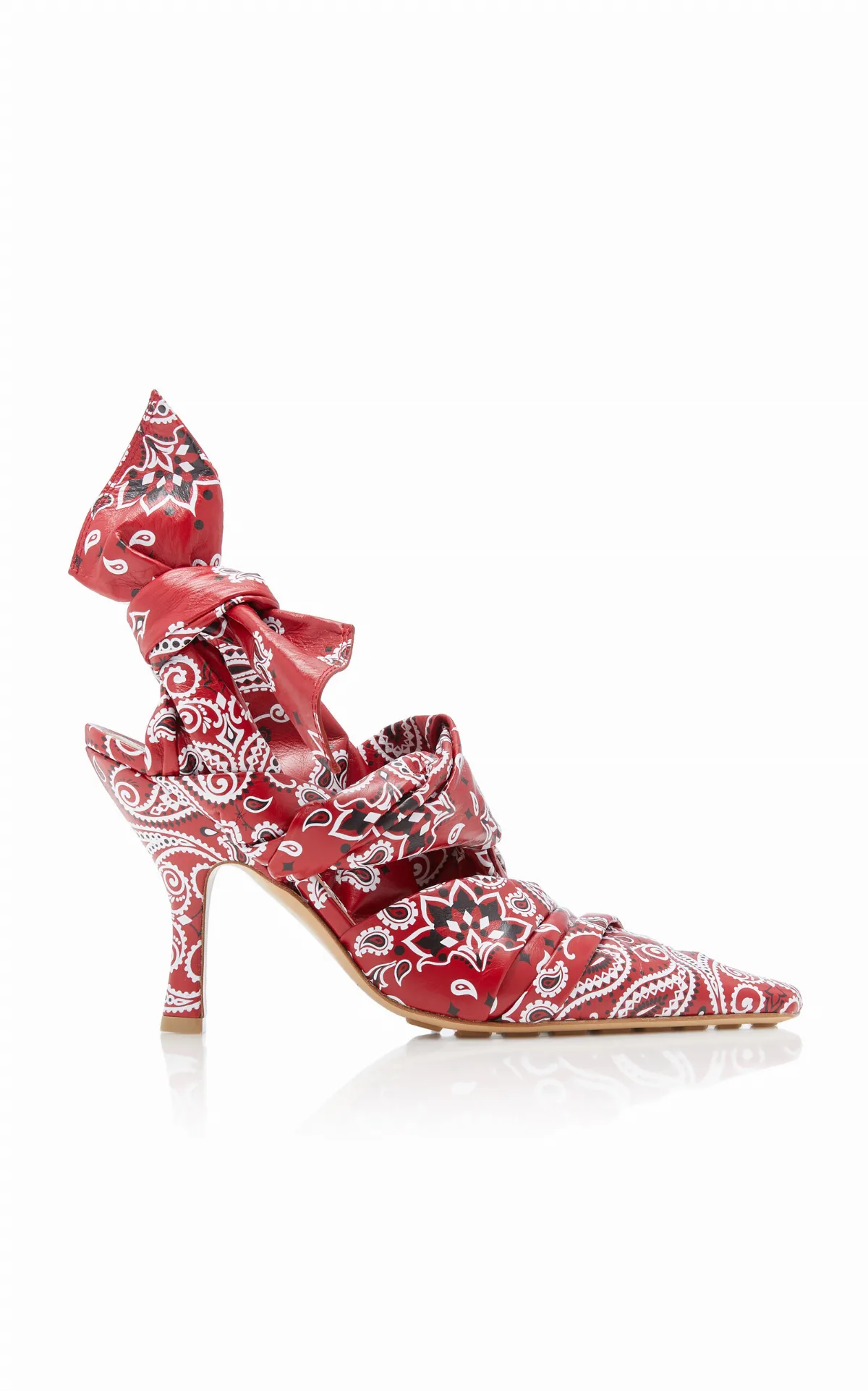Bunnie Bandana Leather Slingback Pumps by Bottega Veneta