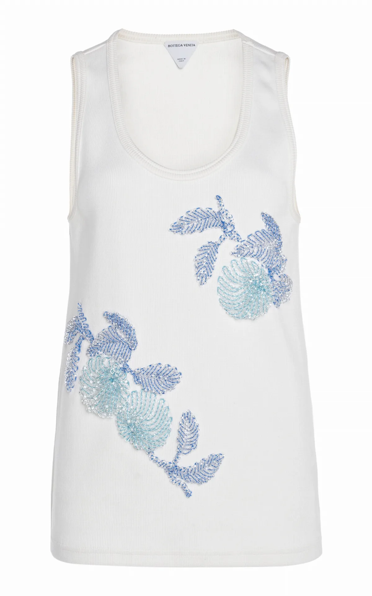 Beaded Cotton Tank Top by Bottega Veneta