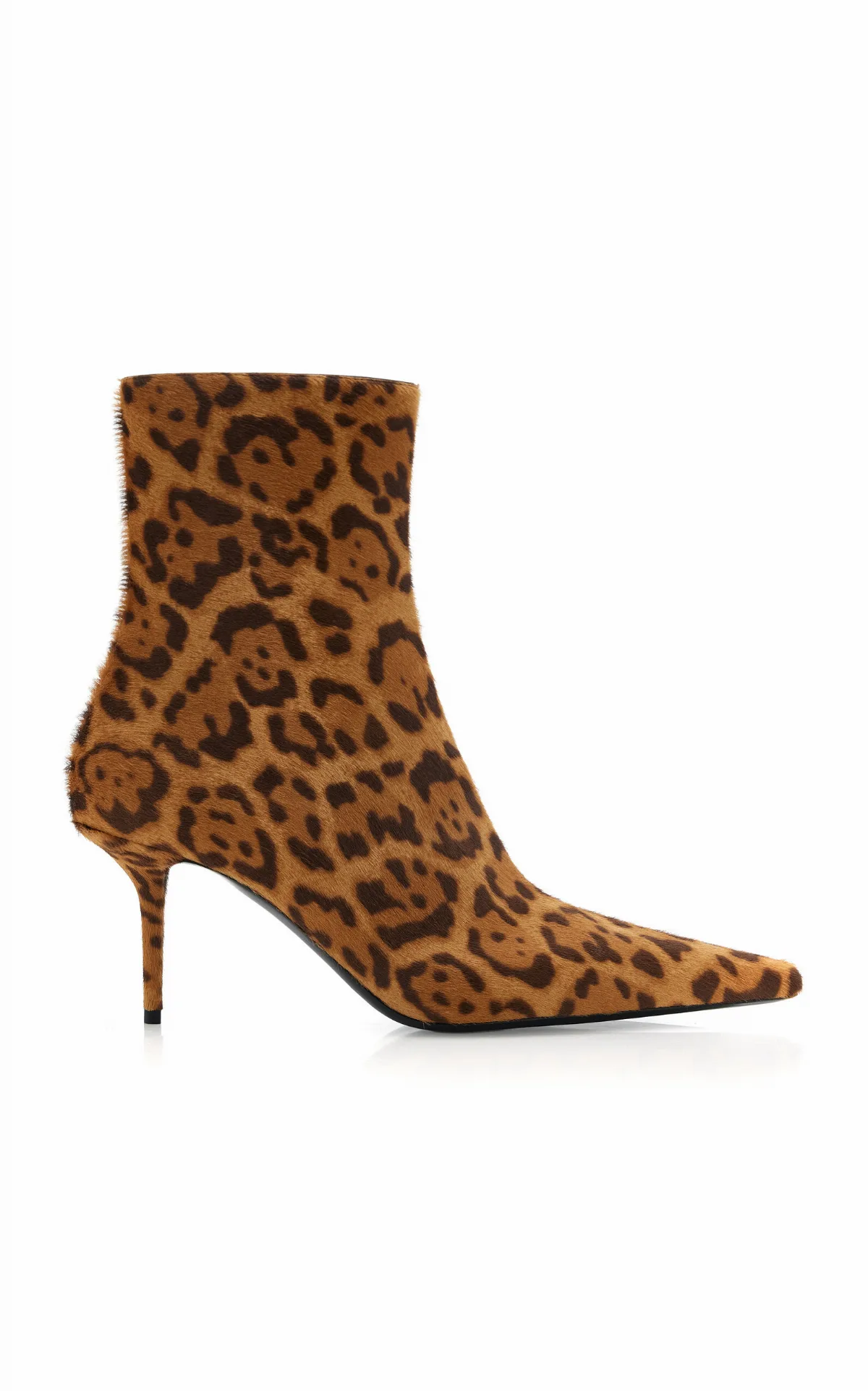 Ashley Leopard-Print Pony Hair Ankle Boots