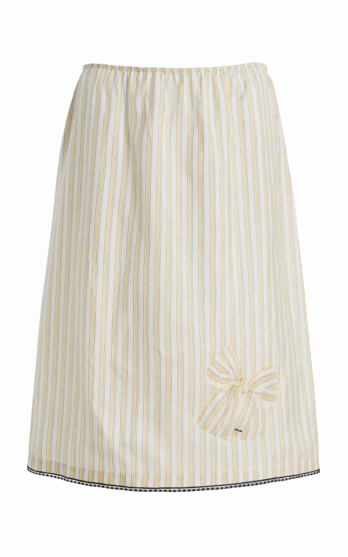 Striped Cupro Midi Skirt by Prada