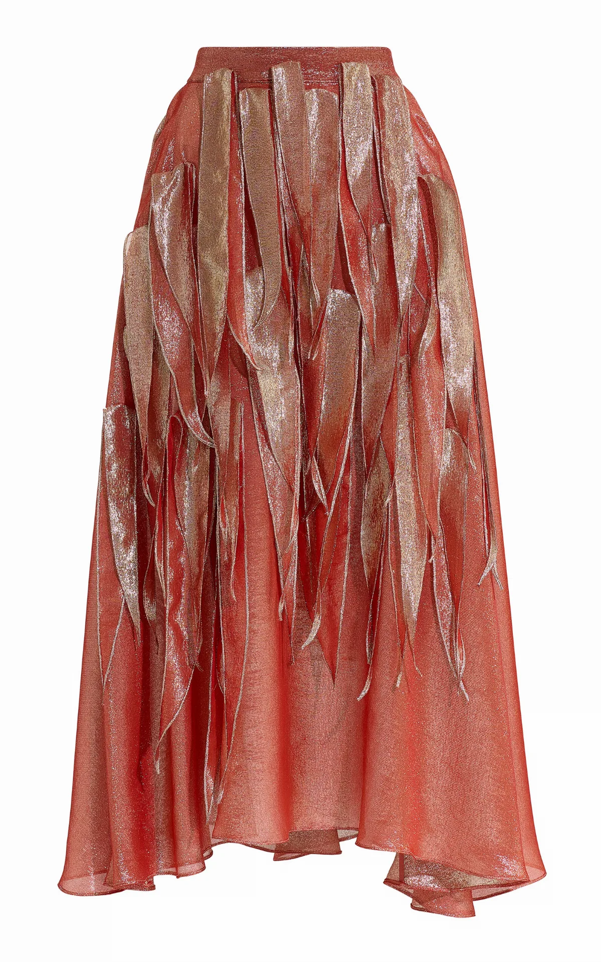 Furnace Fringed Silk-Blend Midi Skirt by Maticevski