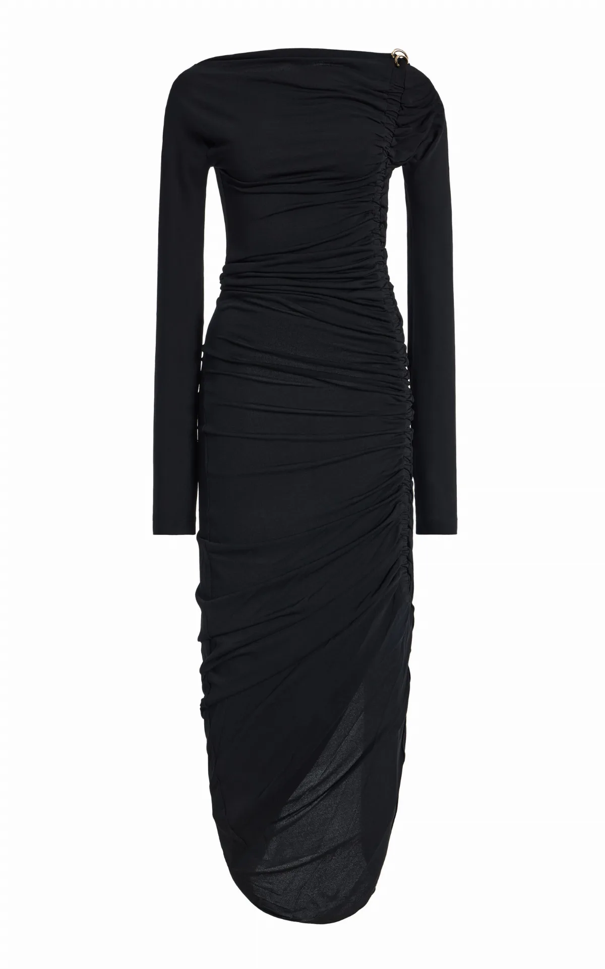 Ruched Jersey-Crepe Maxi Dress