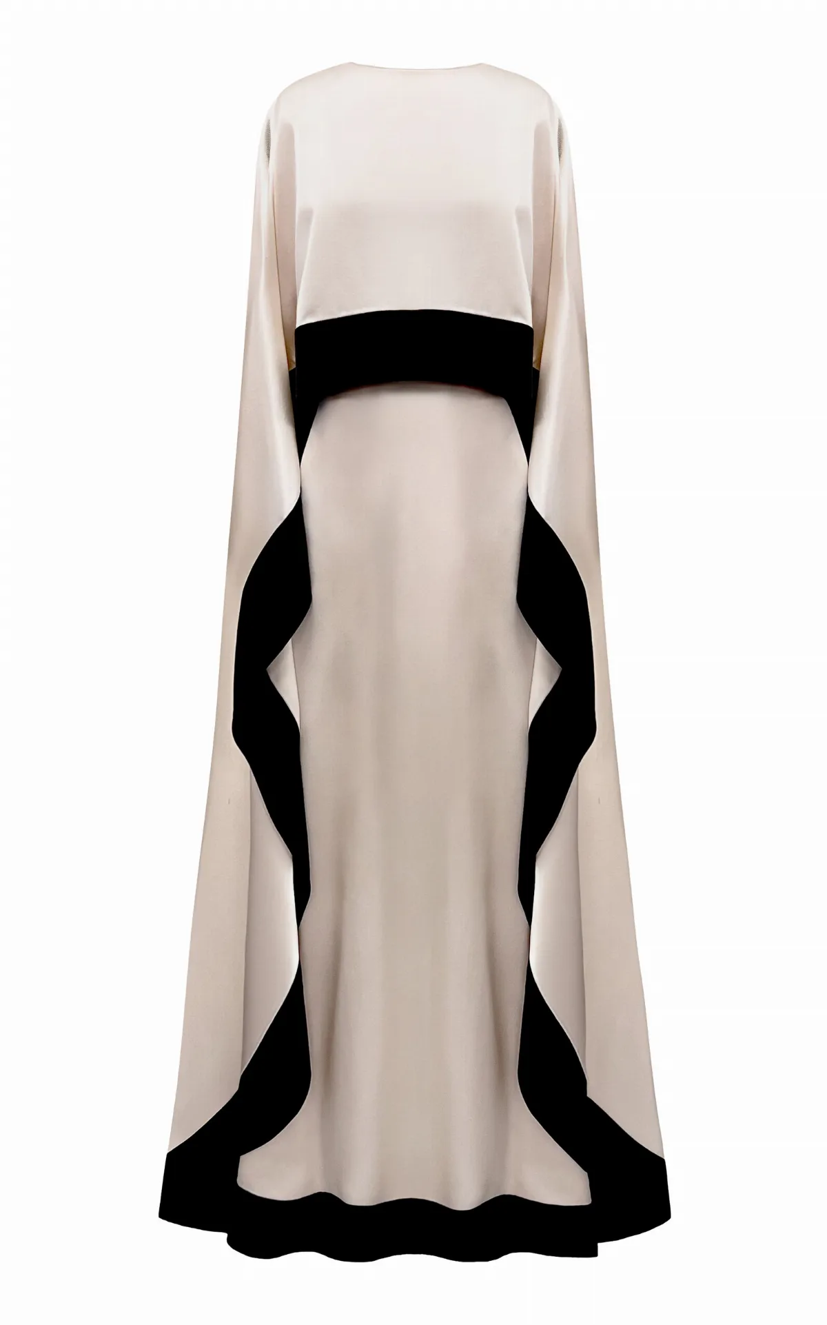 Color-Blocked Tiered Silk Caftan Dress by SemSem