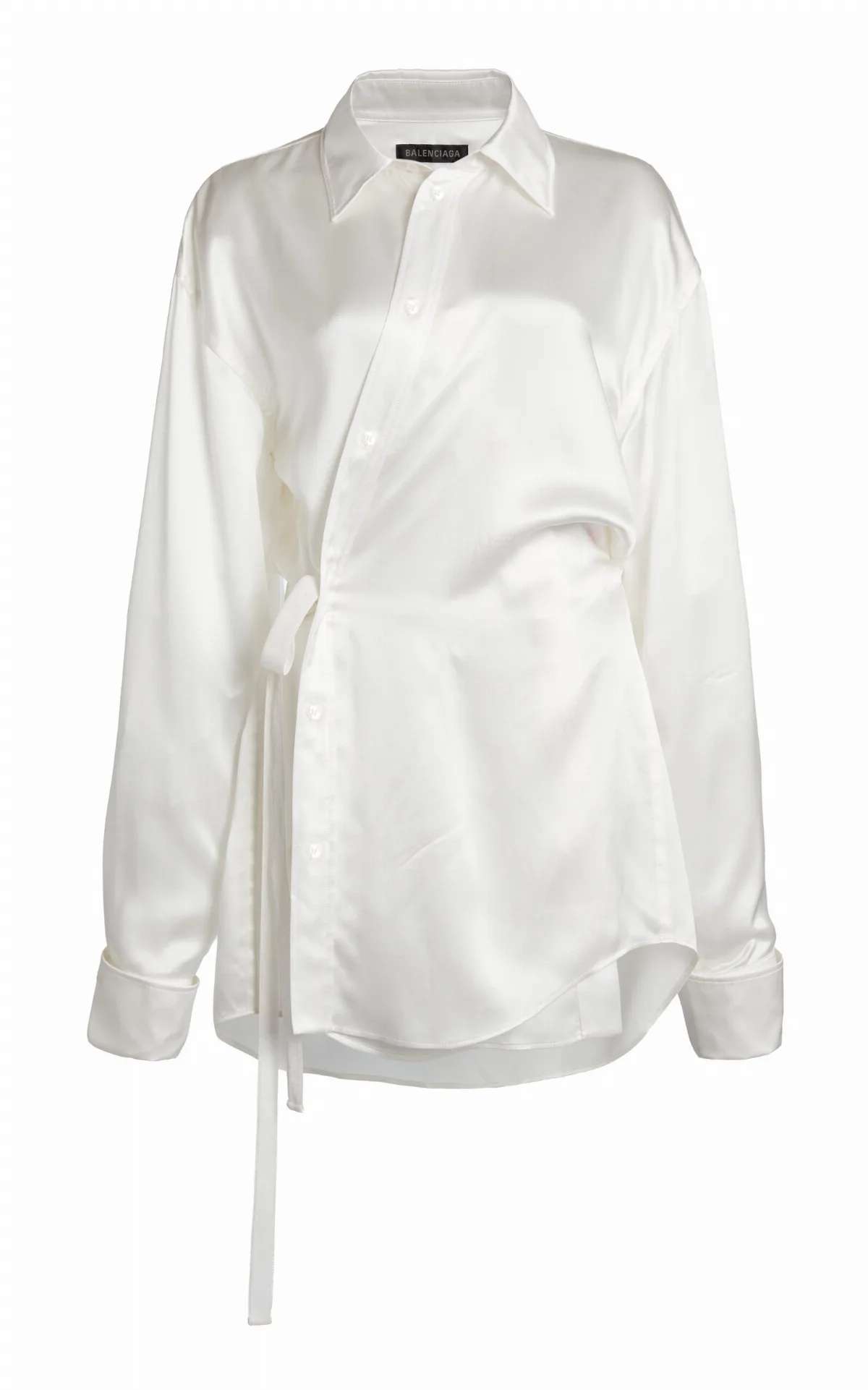 Silk-Satin Wrap Shirt by Balenciaga