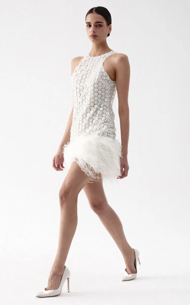 Bixi Feathered Mini Dress by The New Arrivals Ilkyaz Ozel