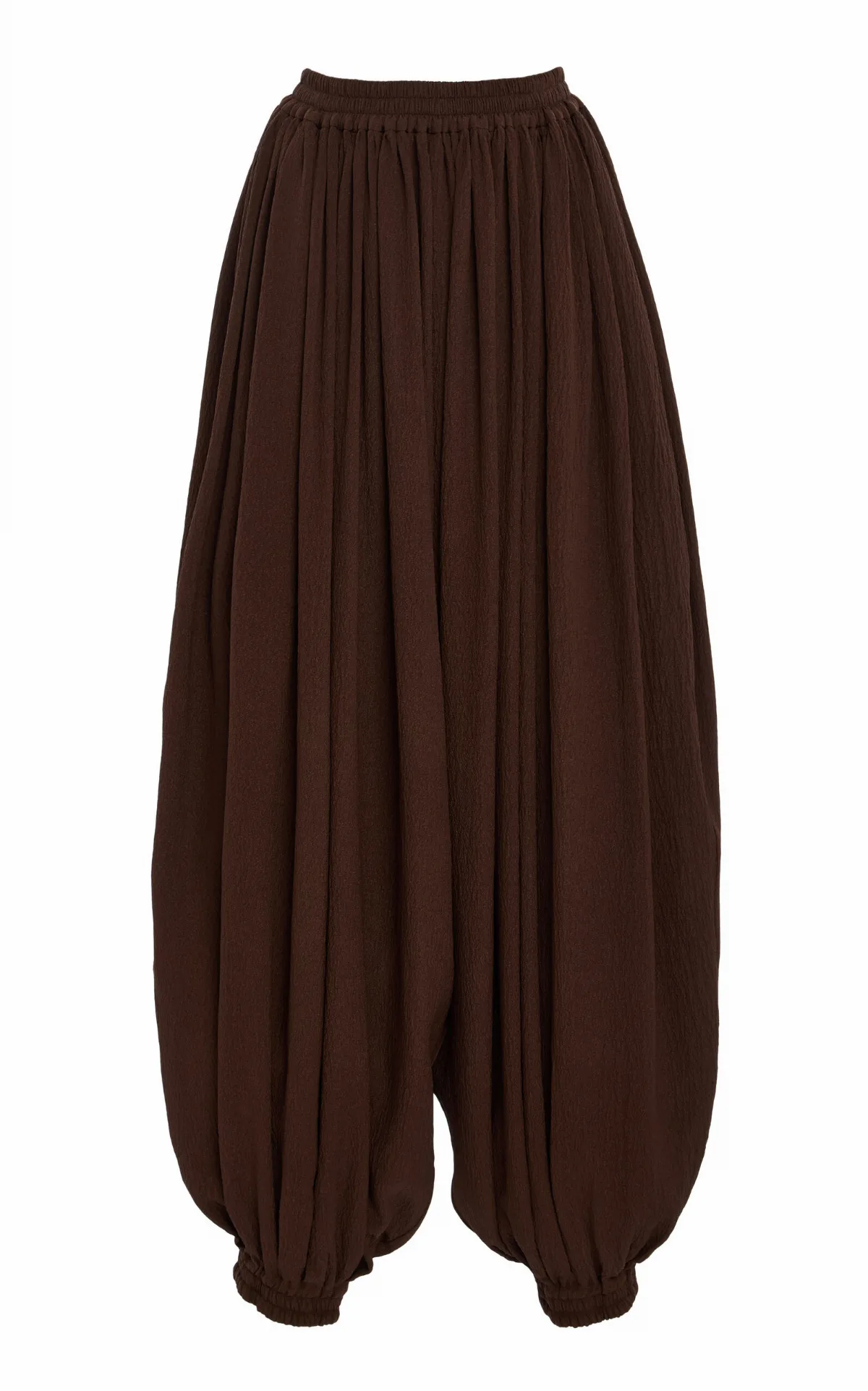 Sarouel Relaxed Silk Seersucker Wide-Leg Pants by Michael Kors Collection