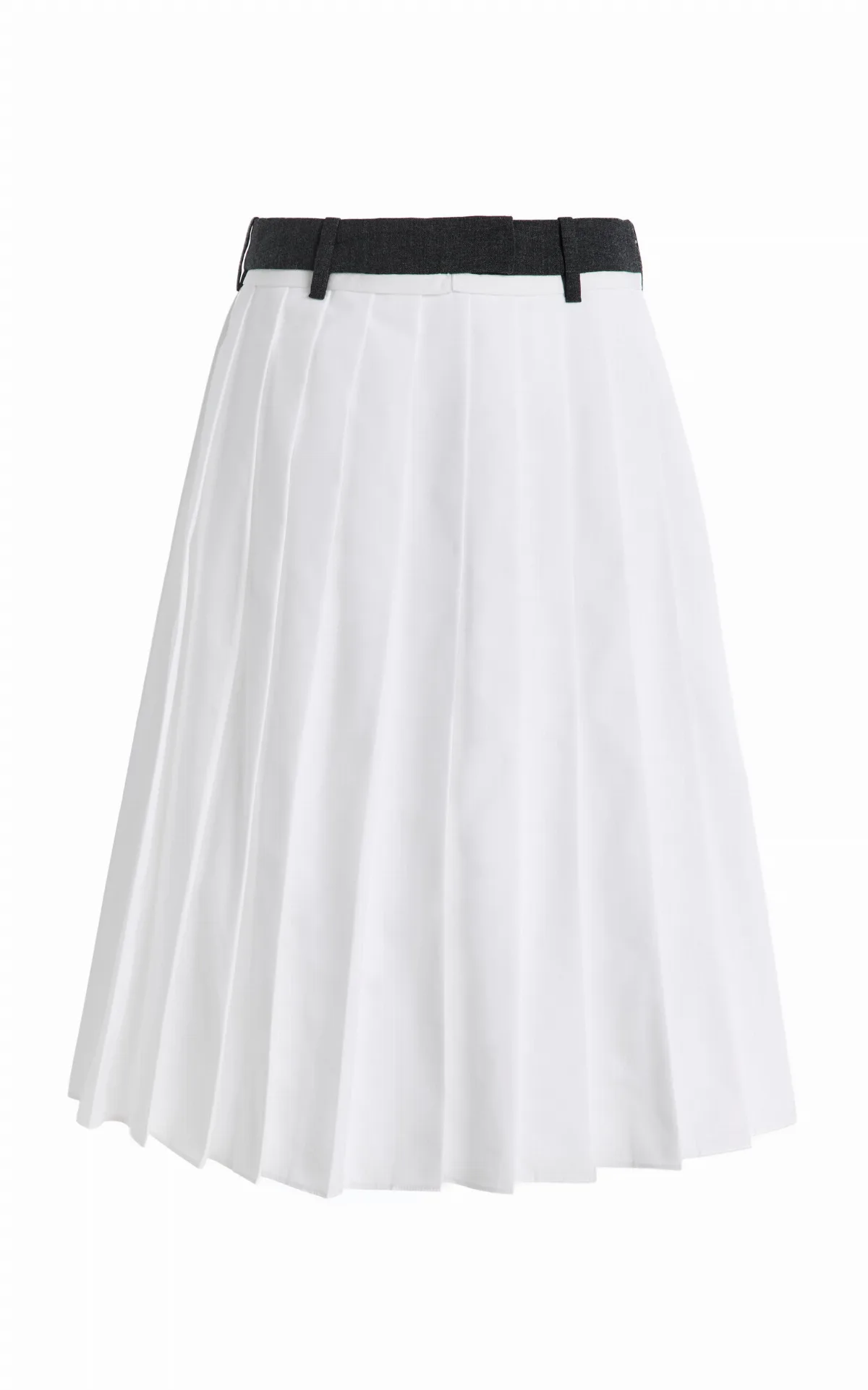 Pleated Cotton-Poplin Midi Skirt