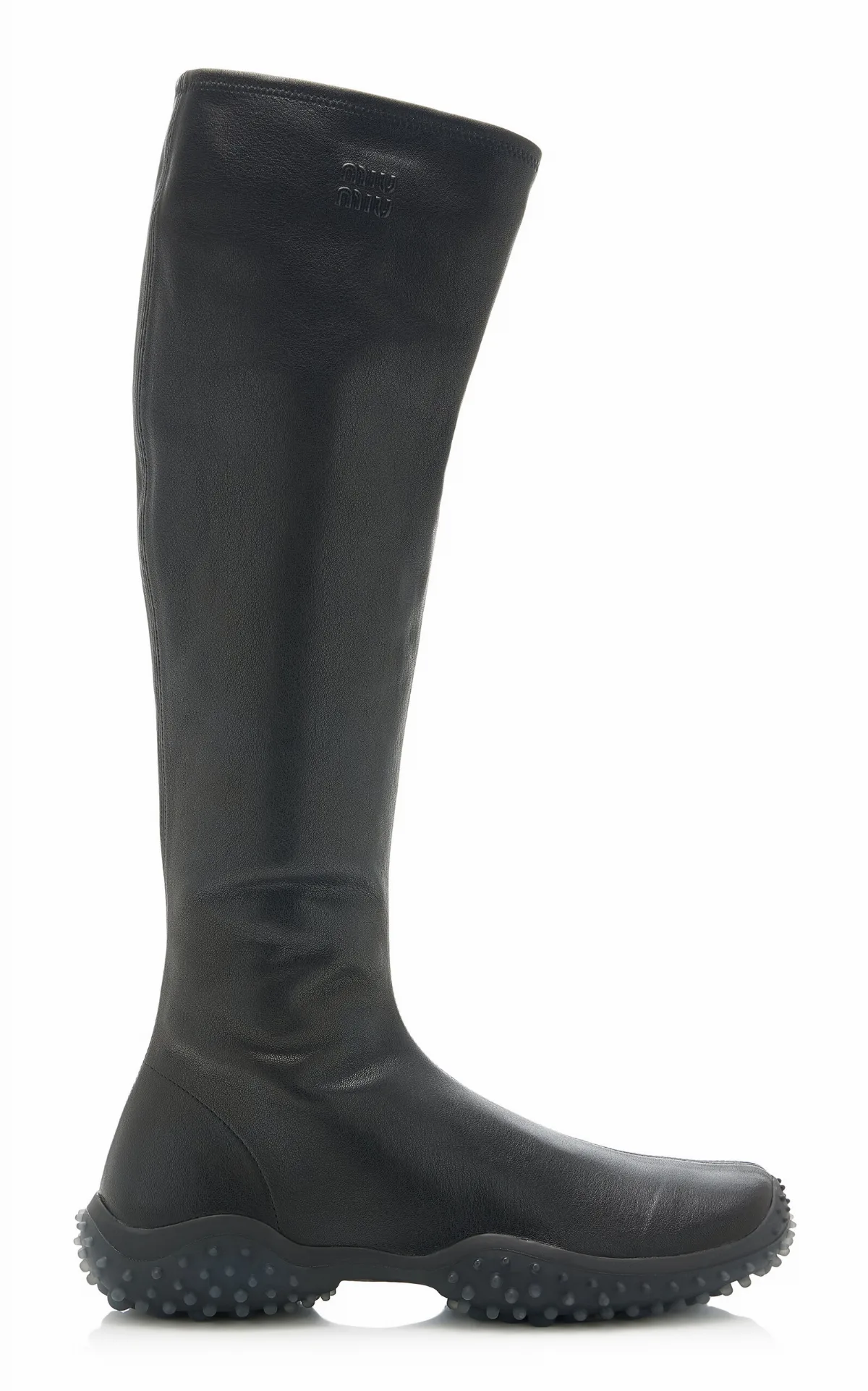 Leather Knee Boots by Miu Miu