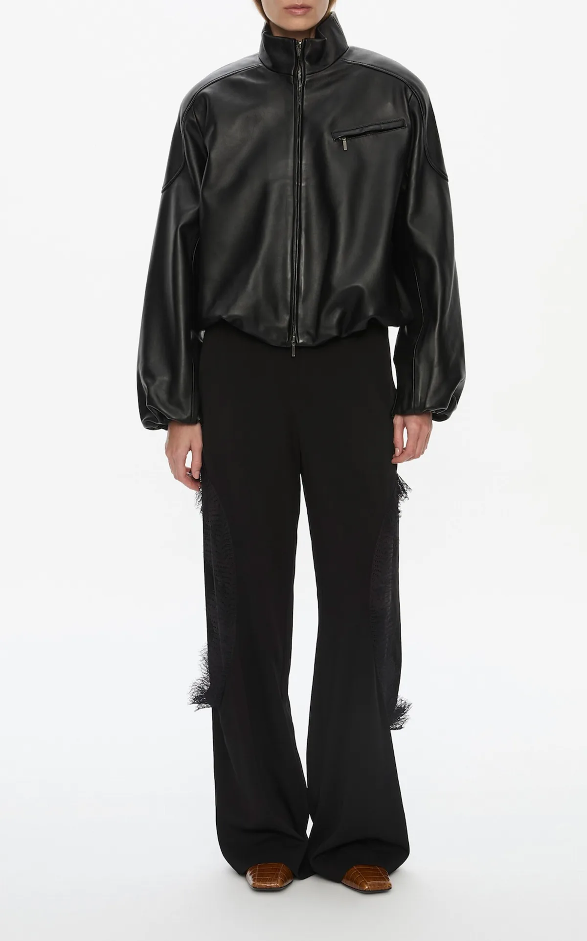 Dannie Leather Bomber Jacket by Christopher Esber