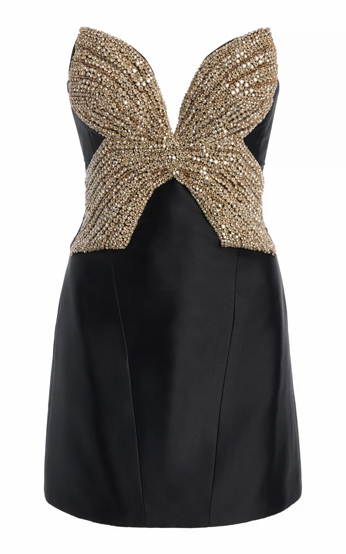 Tala Butterfly-Appliqued Mikado Mini Dress by Costarellos