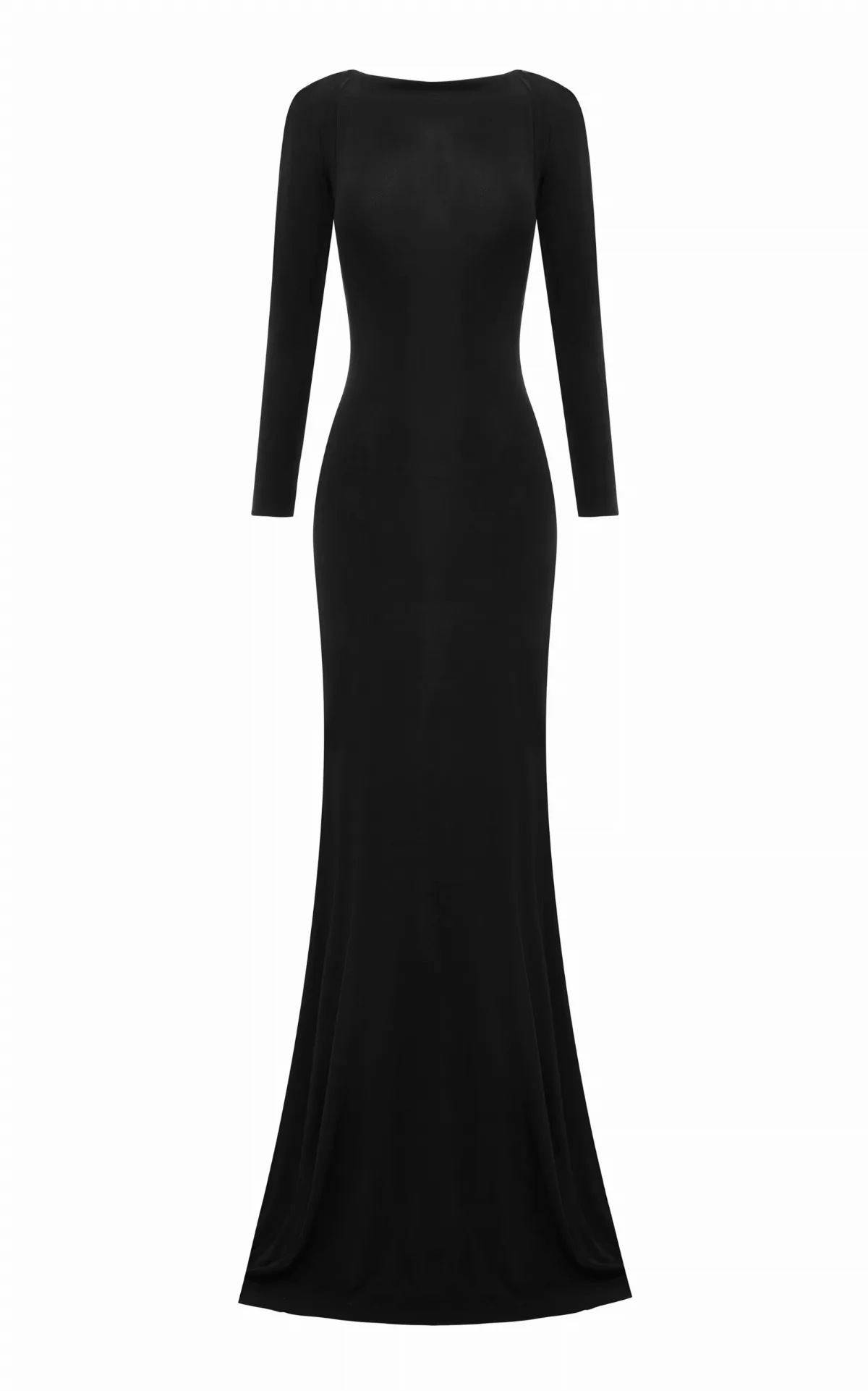 Long Sleeve Open Back Gown in Dry Jersey by Alex Perry