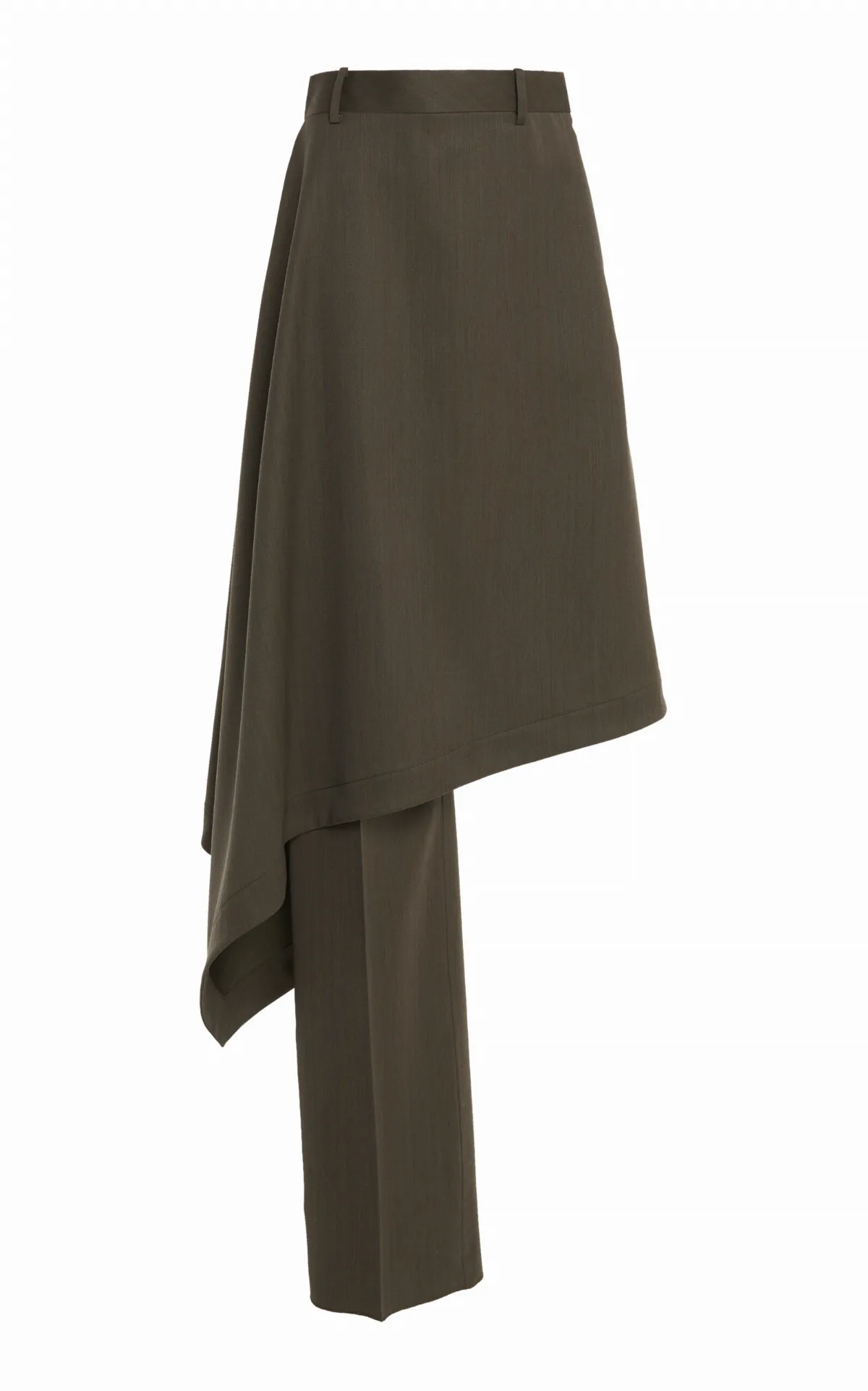 Wool Chevron Asymmetric Pantaskirt by Bottega Veneta