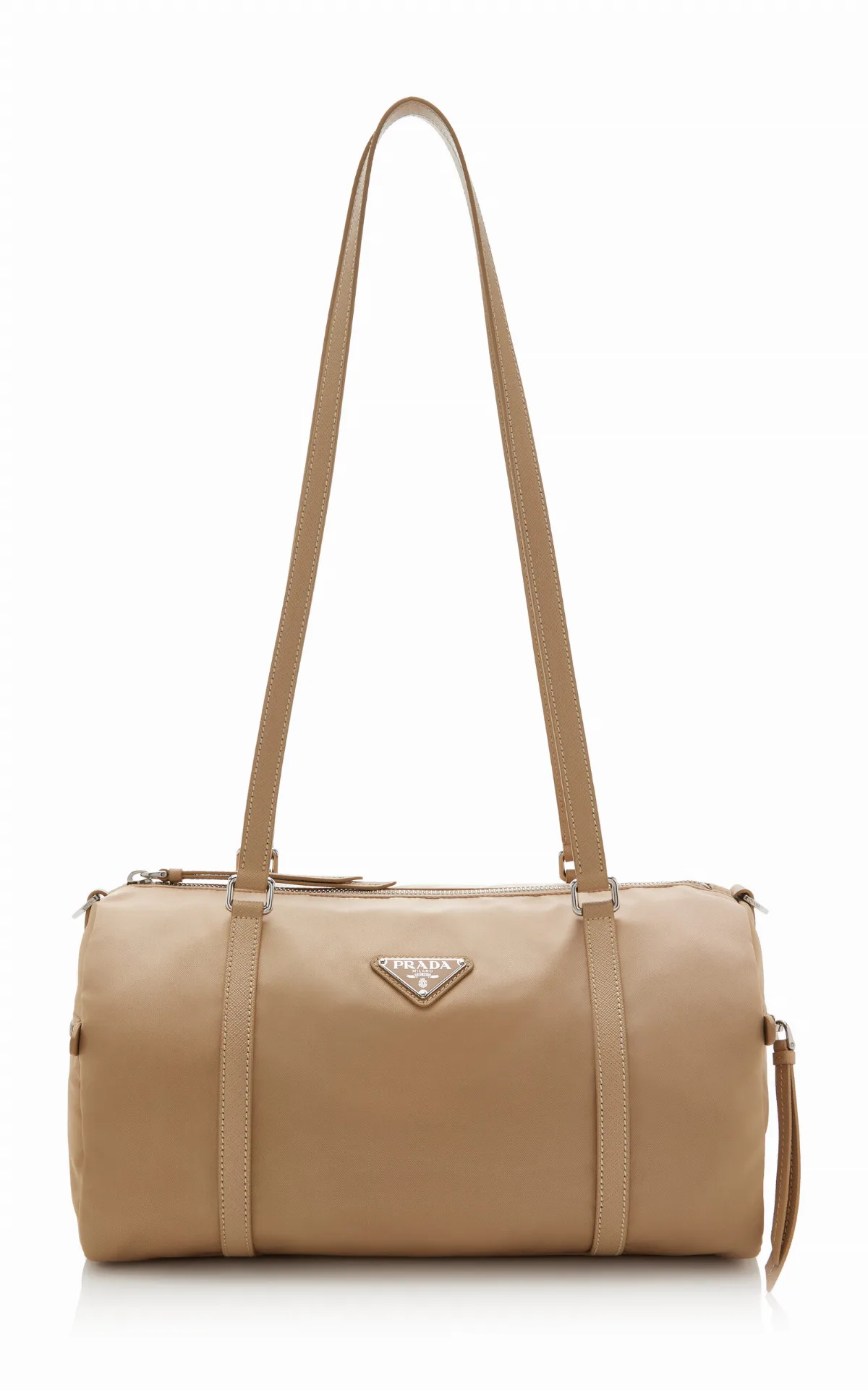 Large Leather-Trimmed Re-Nylon Duffel Bag by Prada