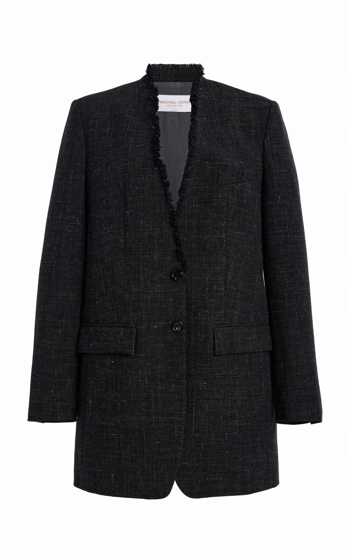 Frayed Wool-Linen Blazer