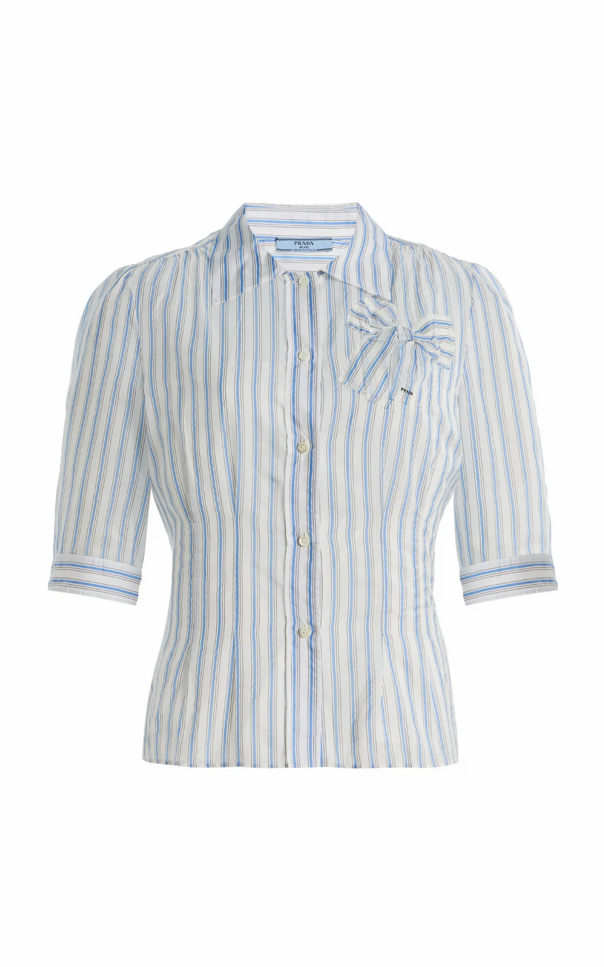 Striped Button-Down Poplin Shirt by Prada