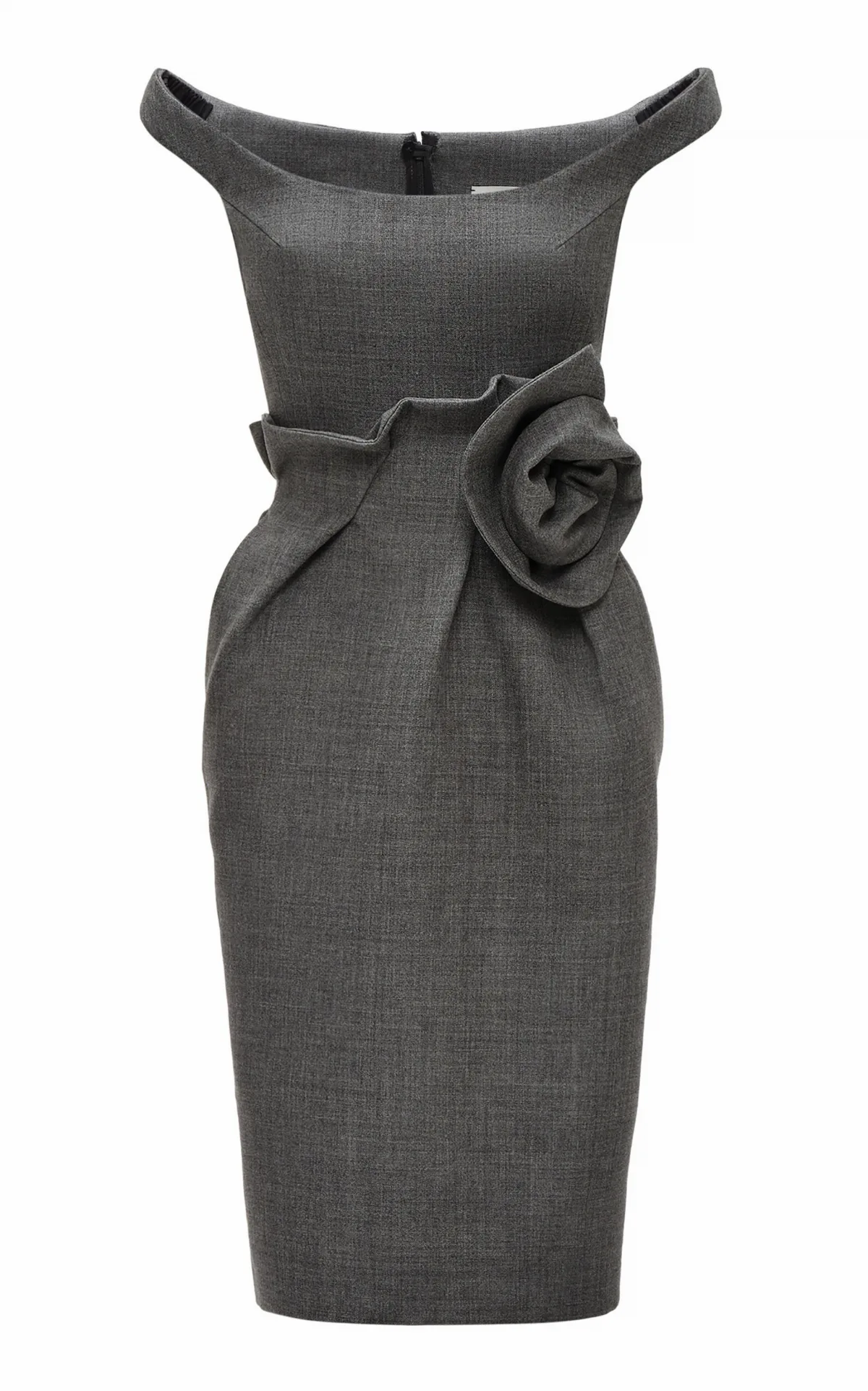 Rosette-Detailed Wool-Blend Midi Dress by Magda Butrym
