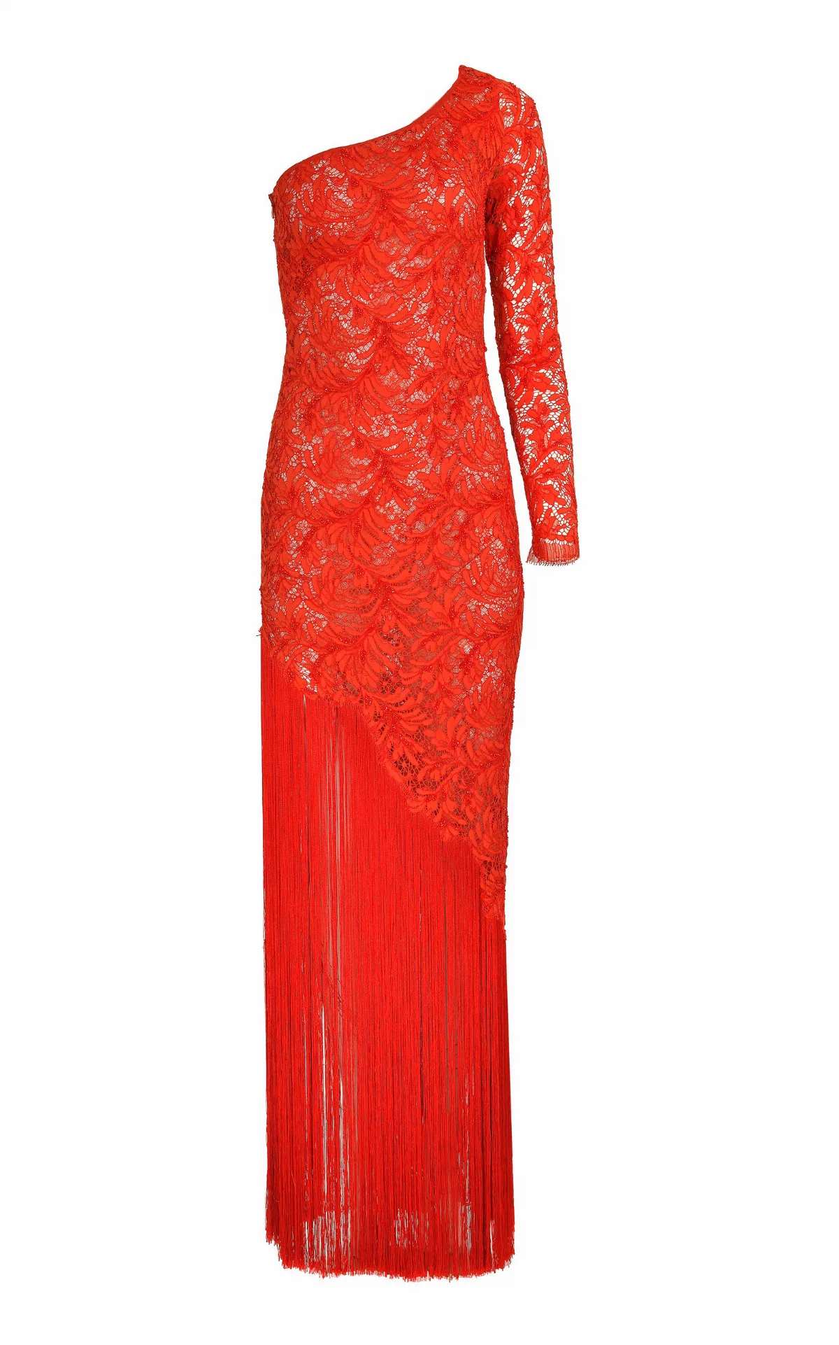 Scarlet Fringe Cotton Maxi Dress by Francesca Miranda