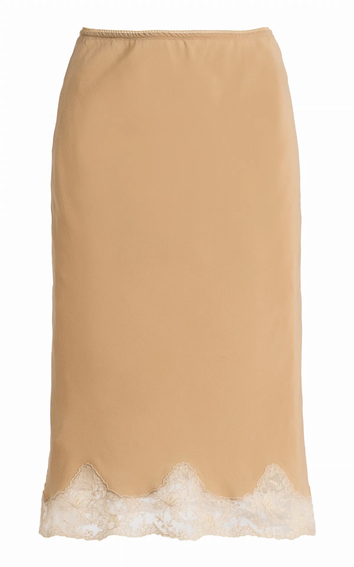 Lace-Trimmed Silk Midi Slip Skirt by Saint Laurent
