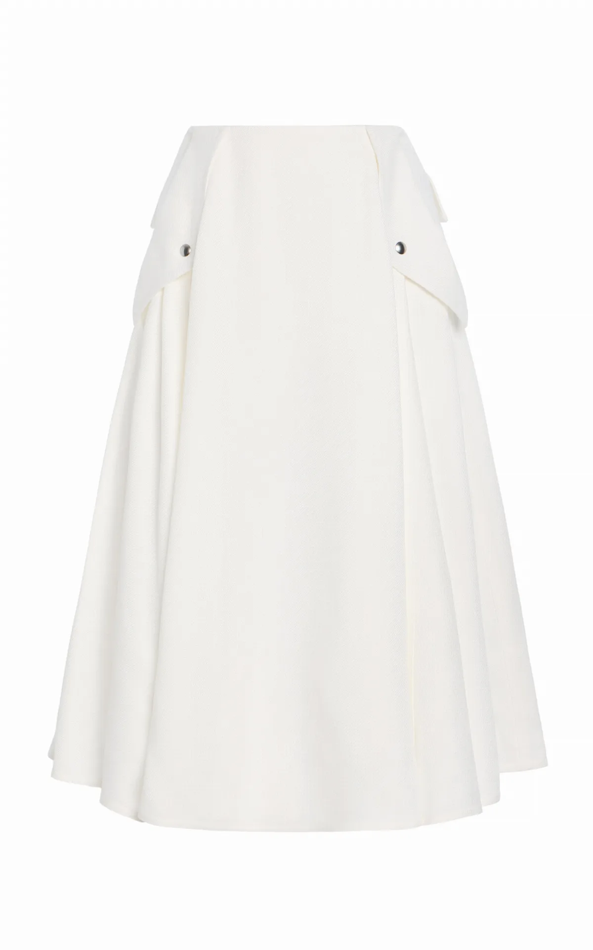 Pleated Twill Midi Skirt by Bottega Veneta
