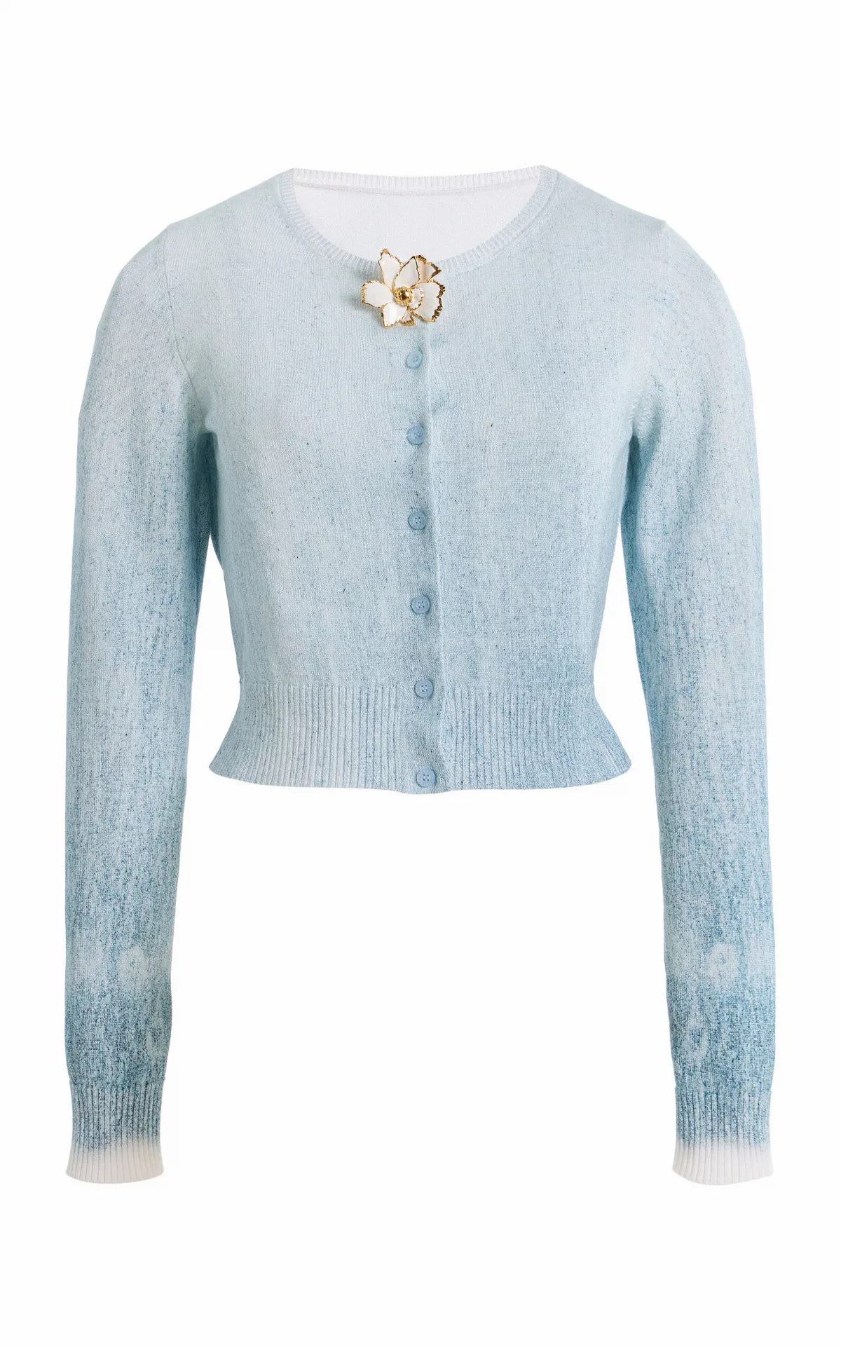 Printed Cotton-Blend Cardigan by Oscar de la Renta