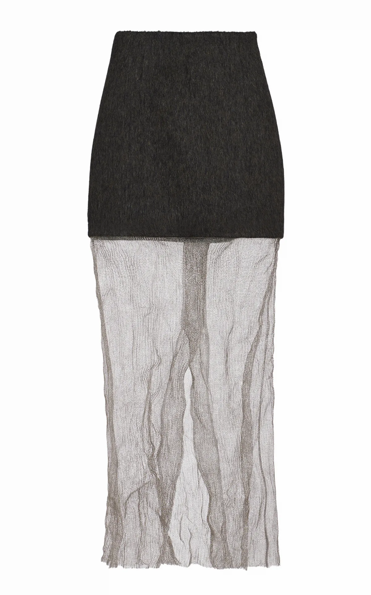 Net-Trimmed Woven Mini Skirt by Prada