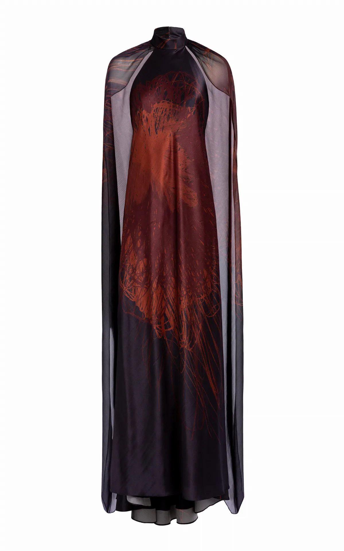 Sabina Cape Silk-Blend Maxi Dress by Silvia Tcherassi