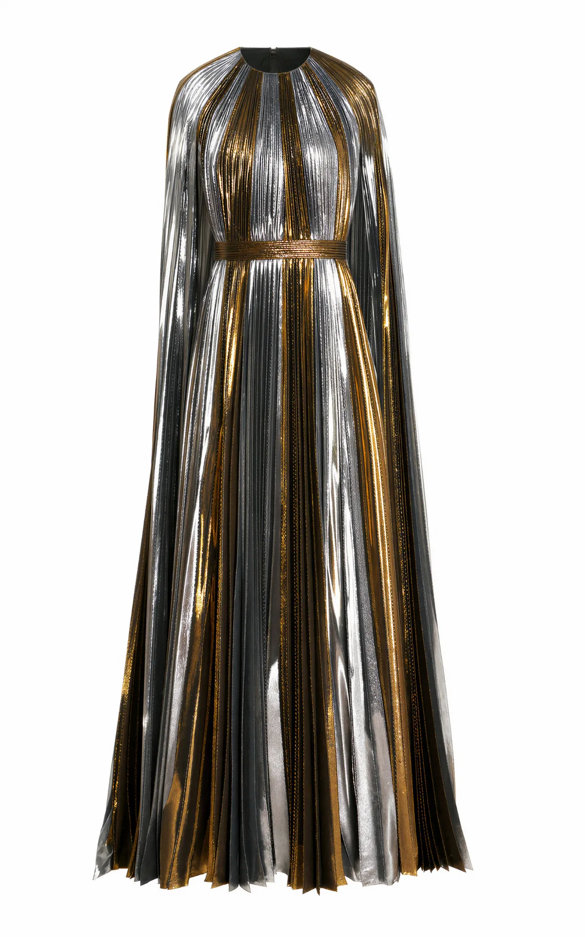 Pleated Silk-Lamé Caftan Dress by SemSem